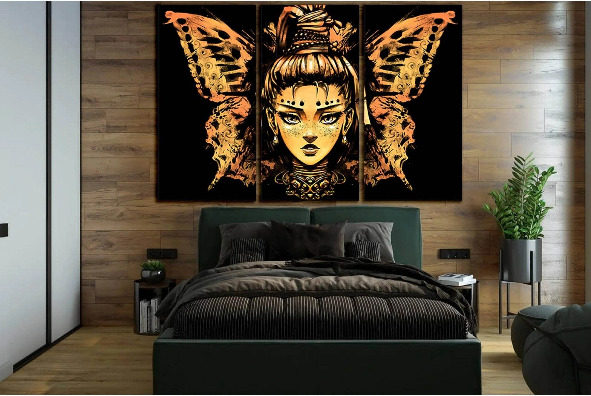 Girl With Butterfly Wings №SL1231 Ready to Hang Canvas Print - Zellart Canvas Prints 0new, ALL_Products, Fantasy And Sci Fi Wall Art