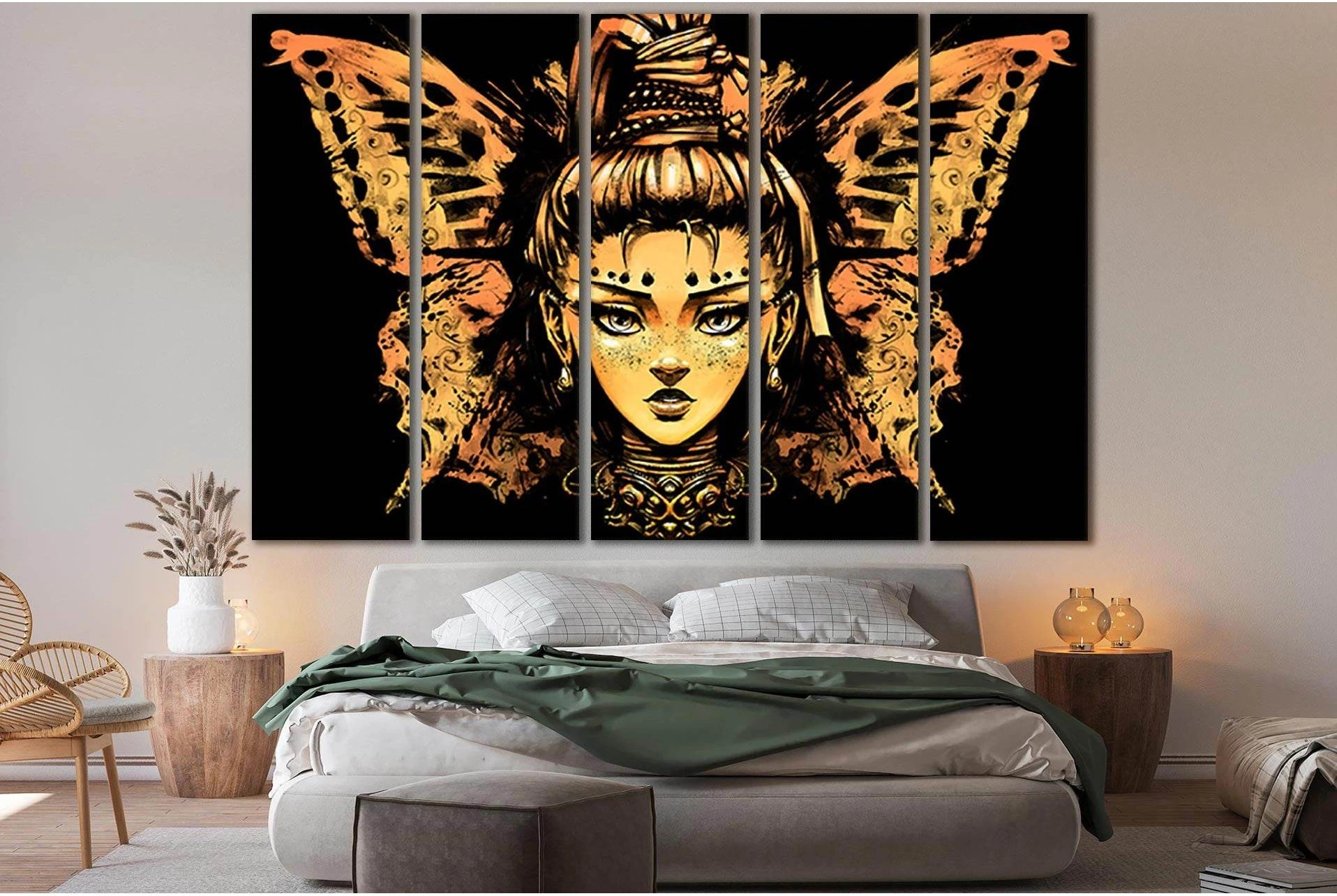 Girl With Butterfly Wings №SL1231 Ready to Hang Canvas Print - Zellart Canvas Prints 0new, ALL_Products, Fantasy And Sci Fi Wall Art