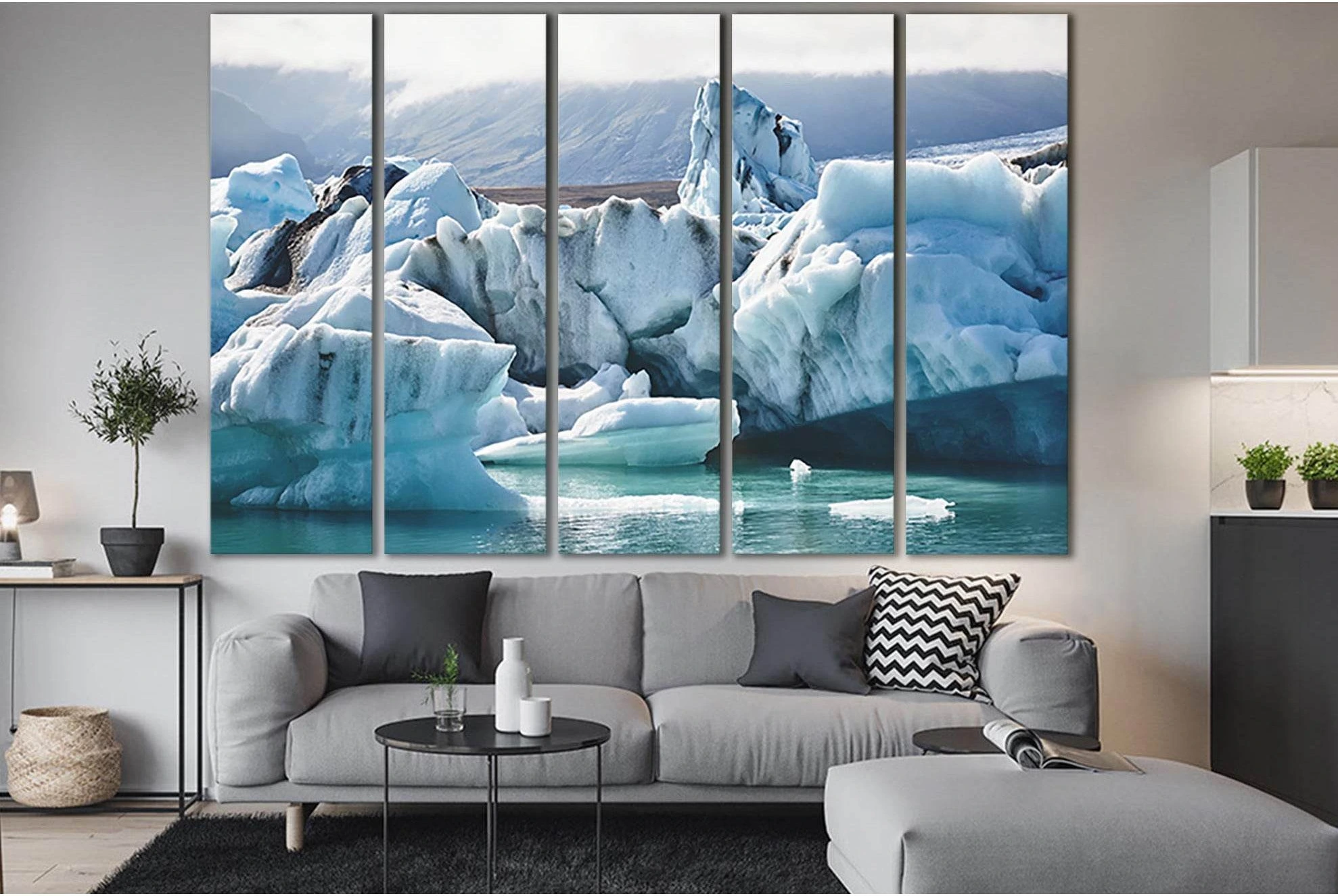 Glacial lagoon №SL1300 Ready to Hang Canvas Print - Zellart Canvas Prints 0new, ALL_Products, Glacials