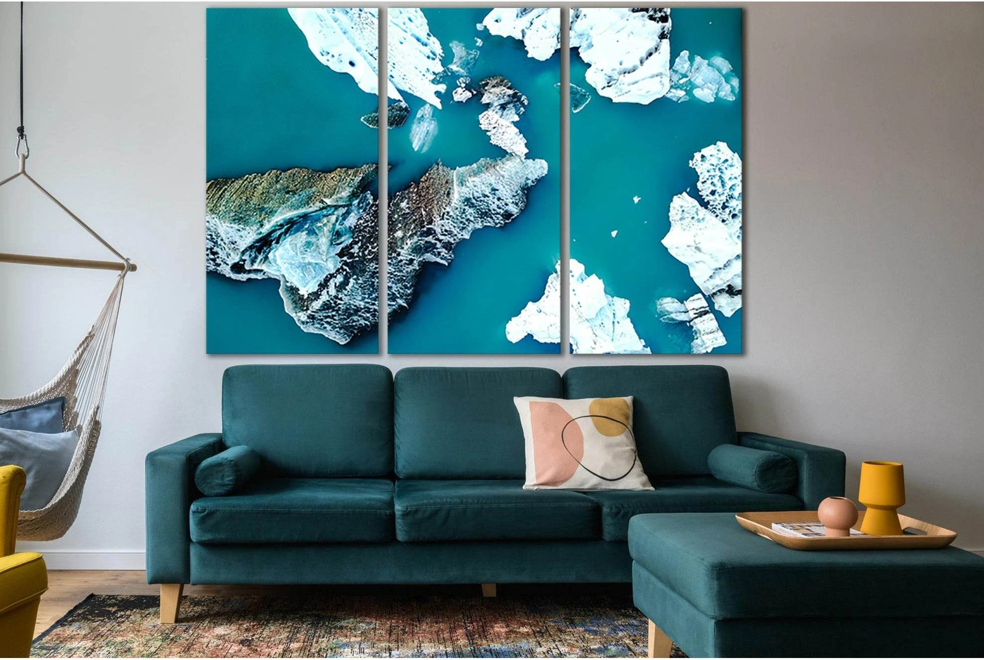 Glacial Lagoon With Icebergs Floating №SL1338 Ready to Hang Canvas Print - Zellart Canvas Prints 0new, ALL_Products, Glacials