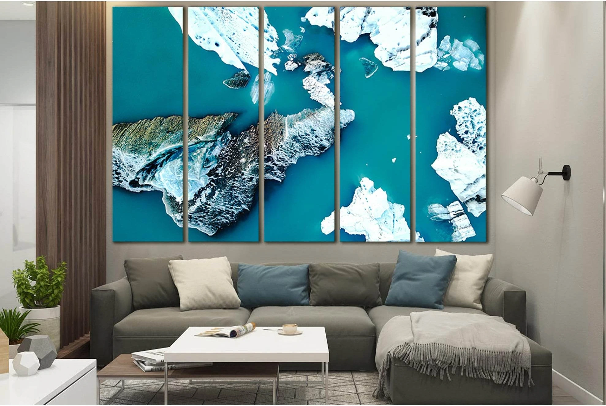 Glacial Lagoon With Icebergs Floating №SL1338 Ready to Hang Canvas Print - Zellart Canvas Prints 0new, ALL_Products, Glacials
