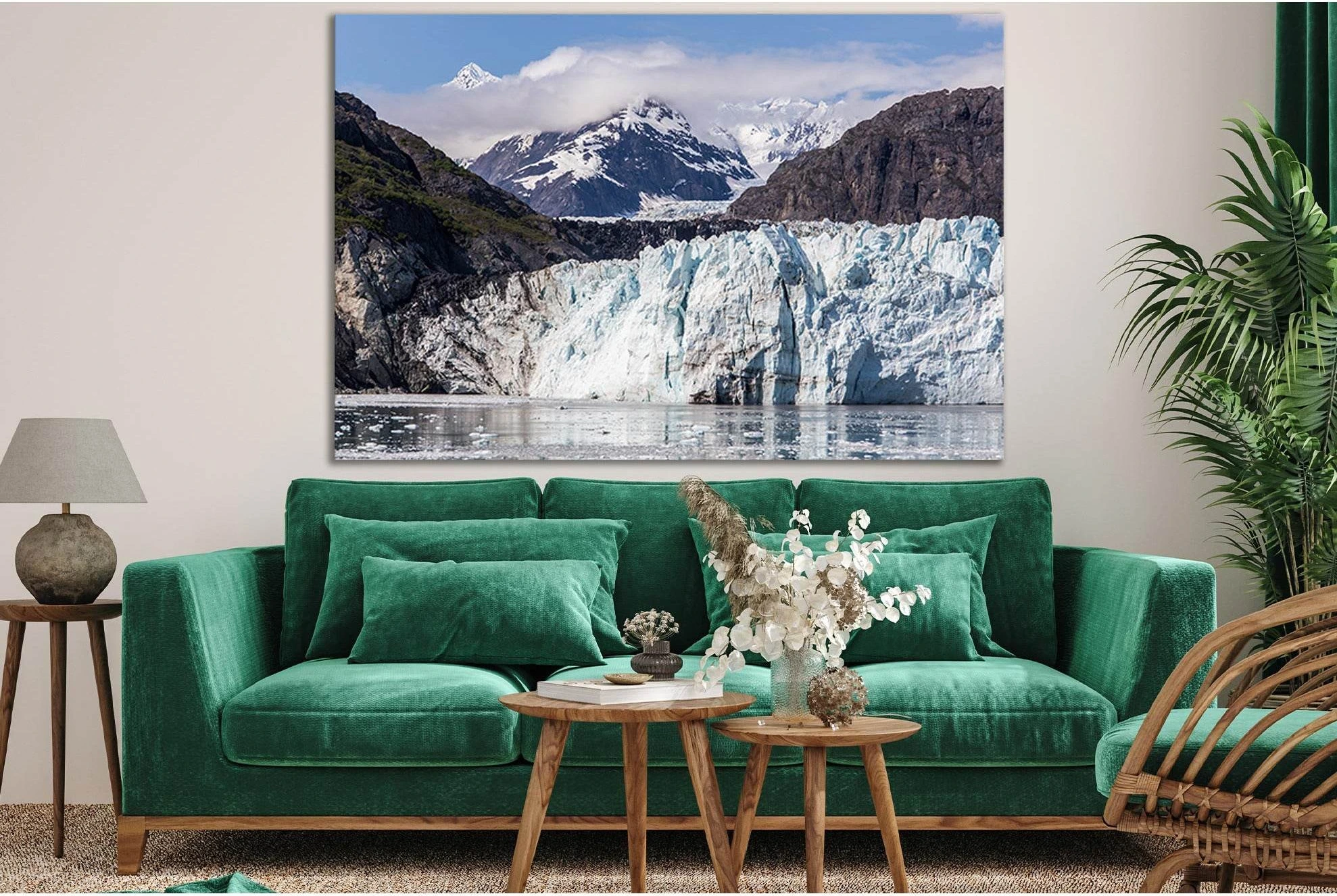 Glacier And Mount Fairweather Range Mountains №SL1356 Ready to Hang Canvas Print - Zellart Canvas Prints 0new, ALL_Products, Glacials