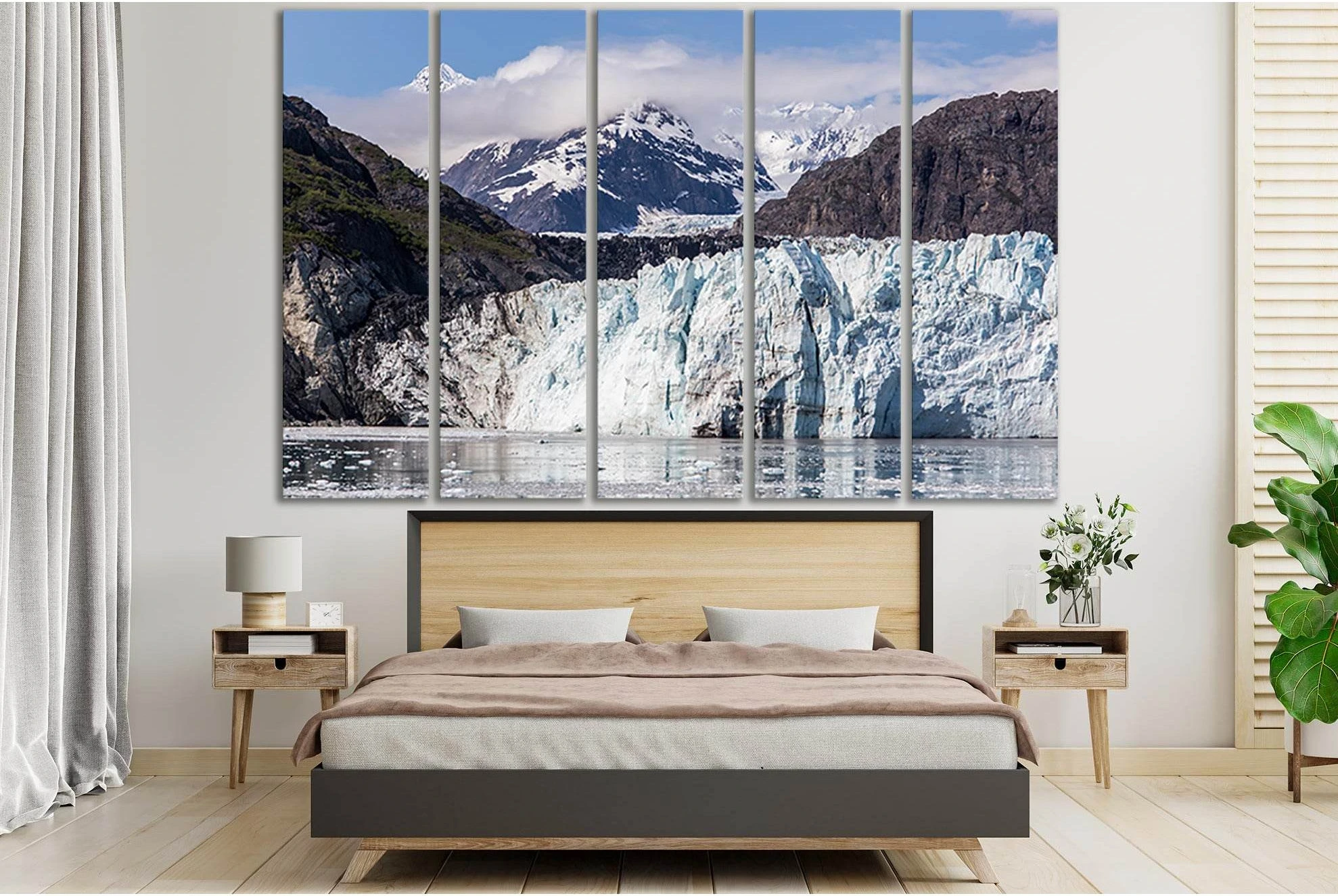 Glacier And Mount Fairweather Range Mountains №SL1356 Ready to Hang Canvas Print - Zellart Canvas Prints 0new, ALL_Products, Glacials