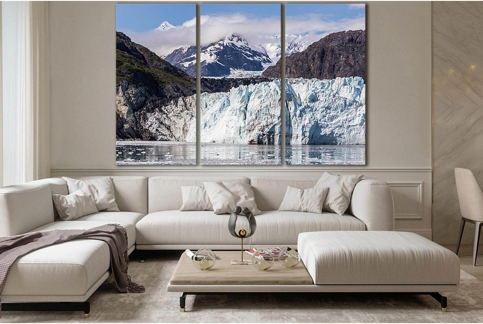 Glacier And Mount Fairweather Range Mountains №SL1356 Ready to Hang Canvas Print - Zellart Canvas Prints 0new, ALL_Products, Glacials