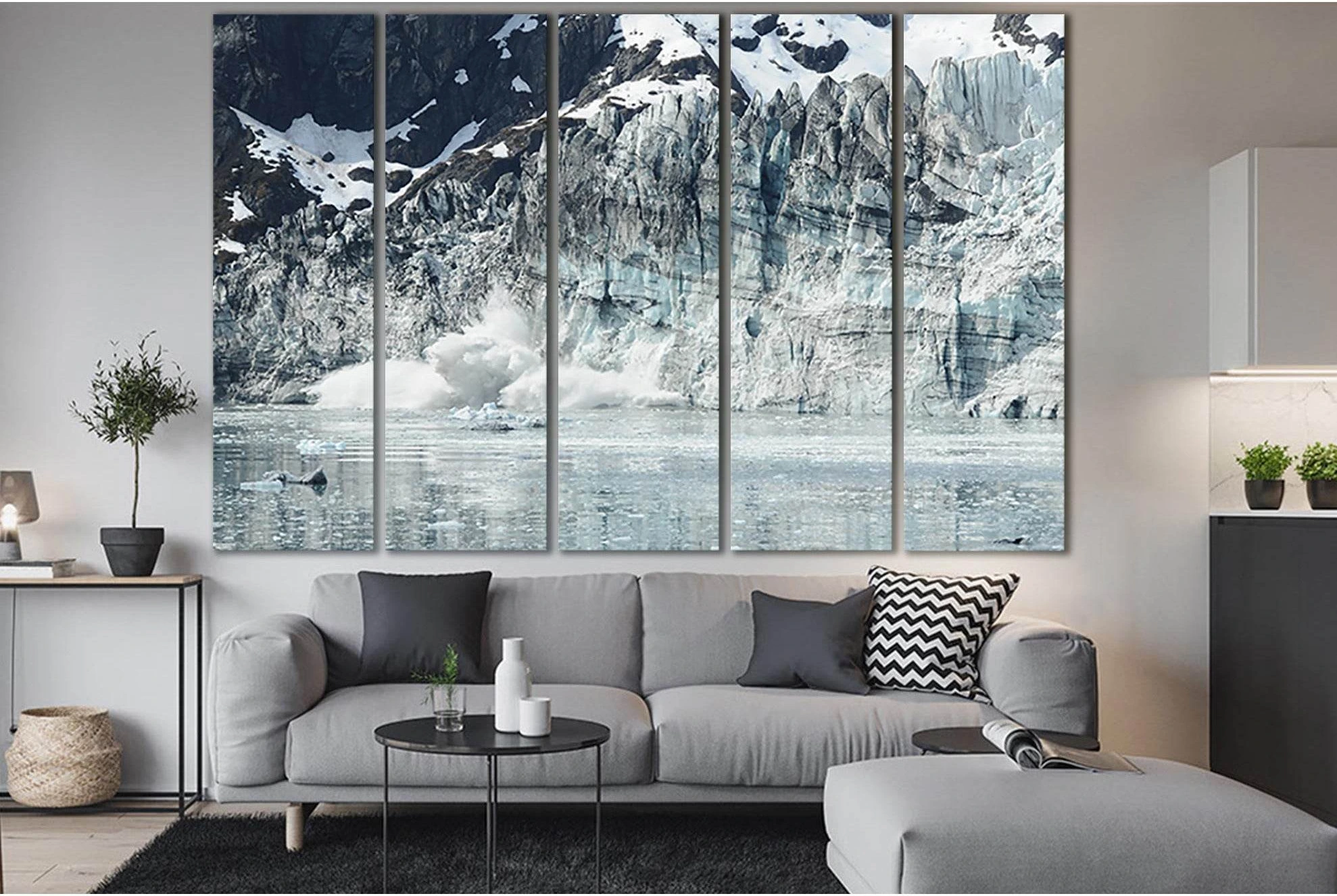 Glacier Bay Alaska Clalving An Iceberg №SL1337 Ready to Hang Canvas Print - Zellart Canvas Prints 0new, ALL_Products, Glacials