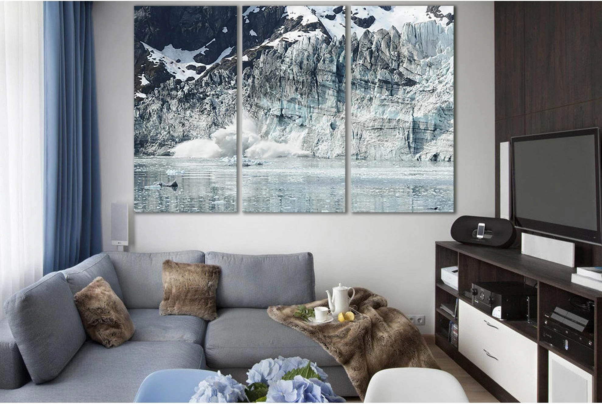 Glacier Bay Alaska Clalving An Iceberg №SL1337 Ready to Hang Canvas Print - Zellart Canvas Prints 0new, ALL_Products, Glacials