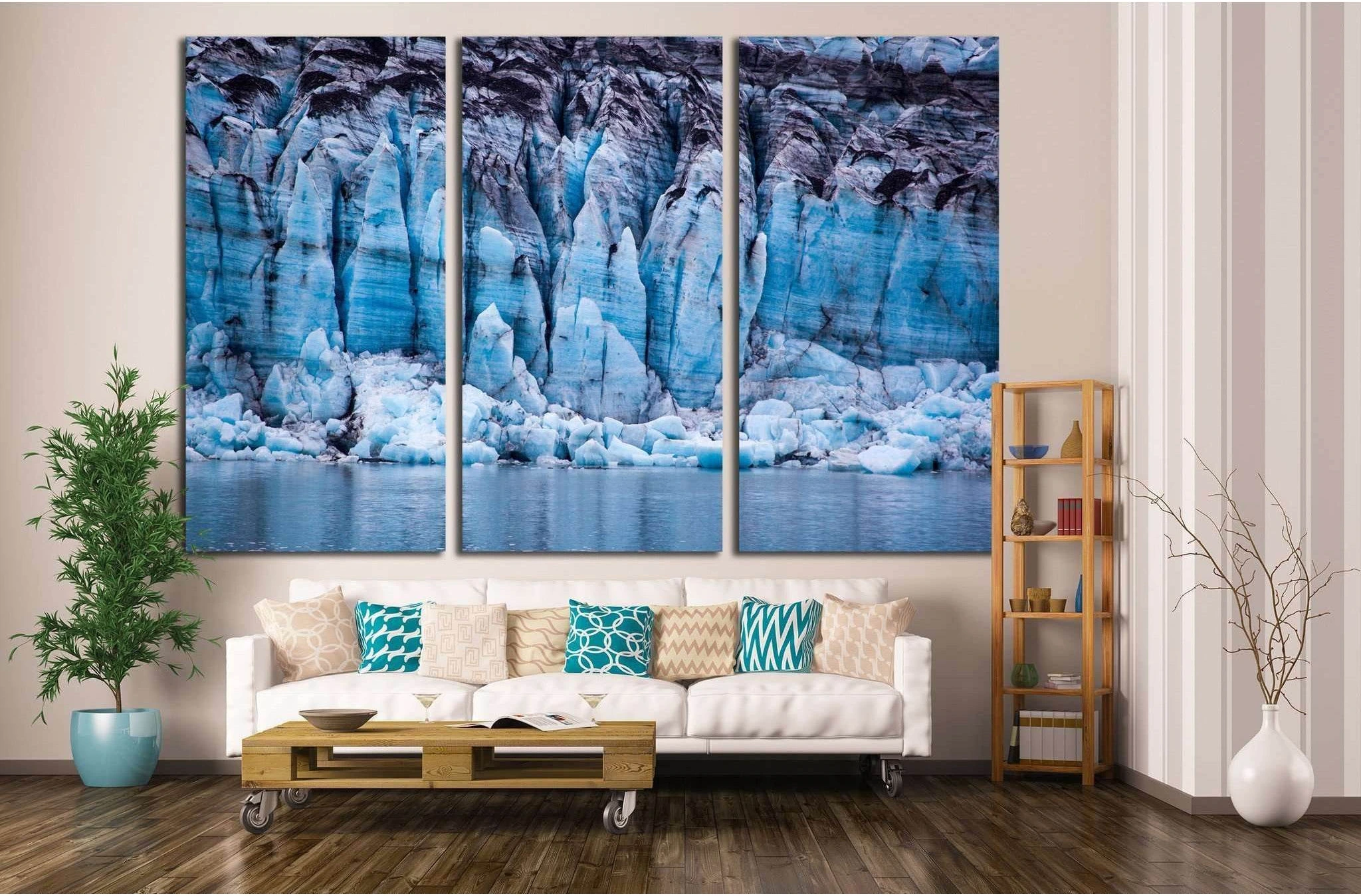 Glacier in Glacier Bay National Park, Alaska №1900 Ready to Hang Canvas Print - Zellart Canvas Prints ALL_Products, s-1900