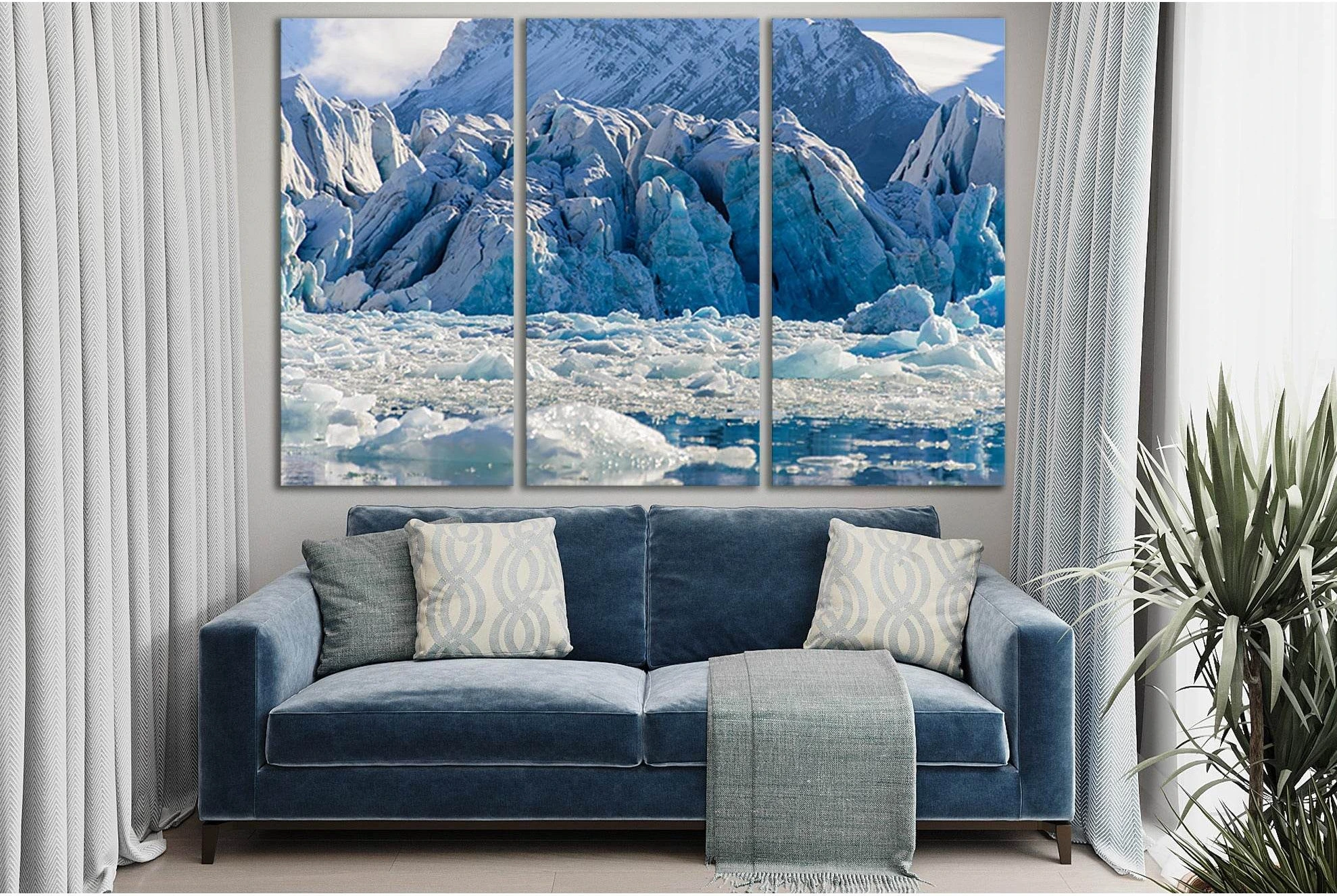 Glacier In Svalbard At Summer №SL1335 Ready to Hang Canvas Print - Zellart Canvas Prints 0new, ALL_Products, Glacials