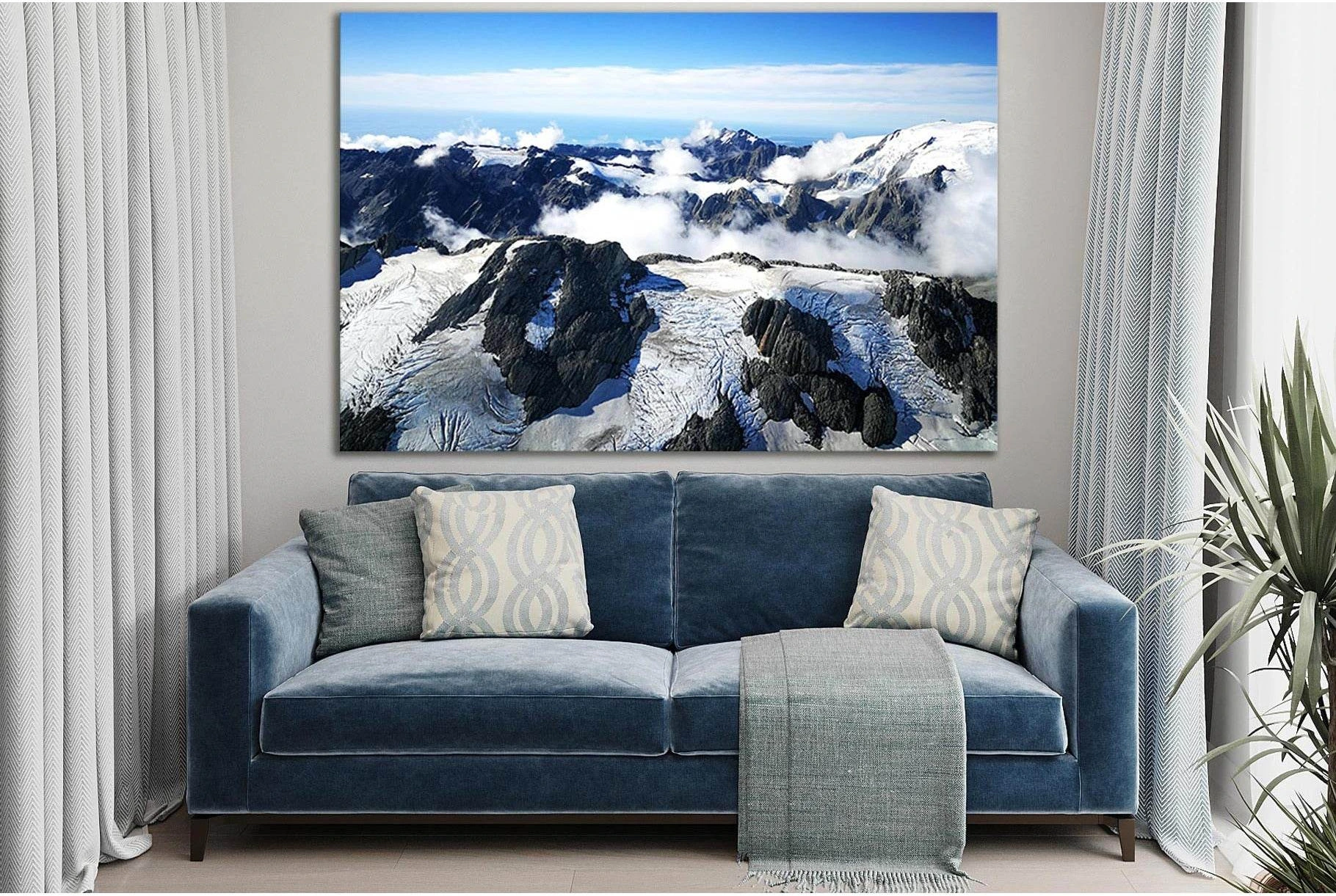 Glacier View Of New Zealand №SL1304 Ready to Hang Canvas Print - Zellart Canvas Prints 0new, ALL_Products, Glacials