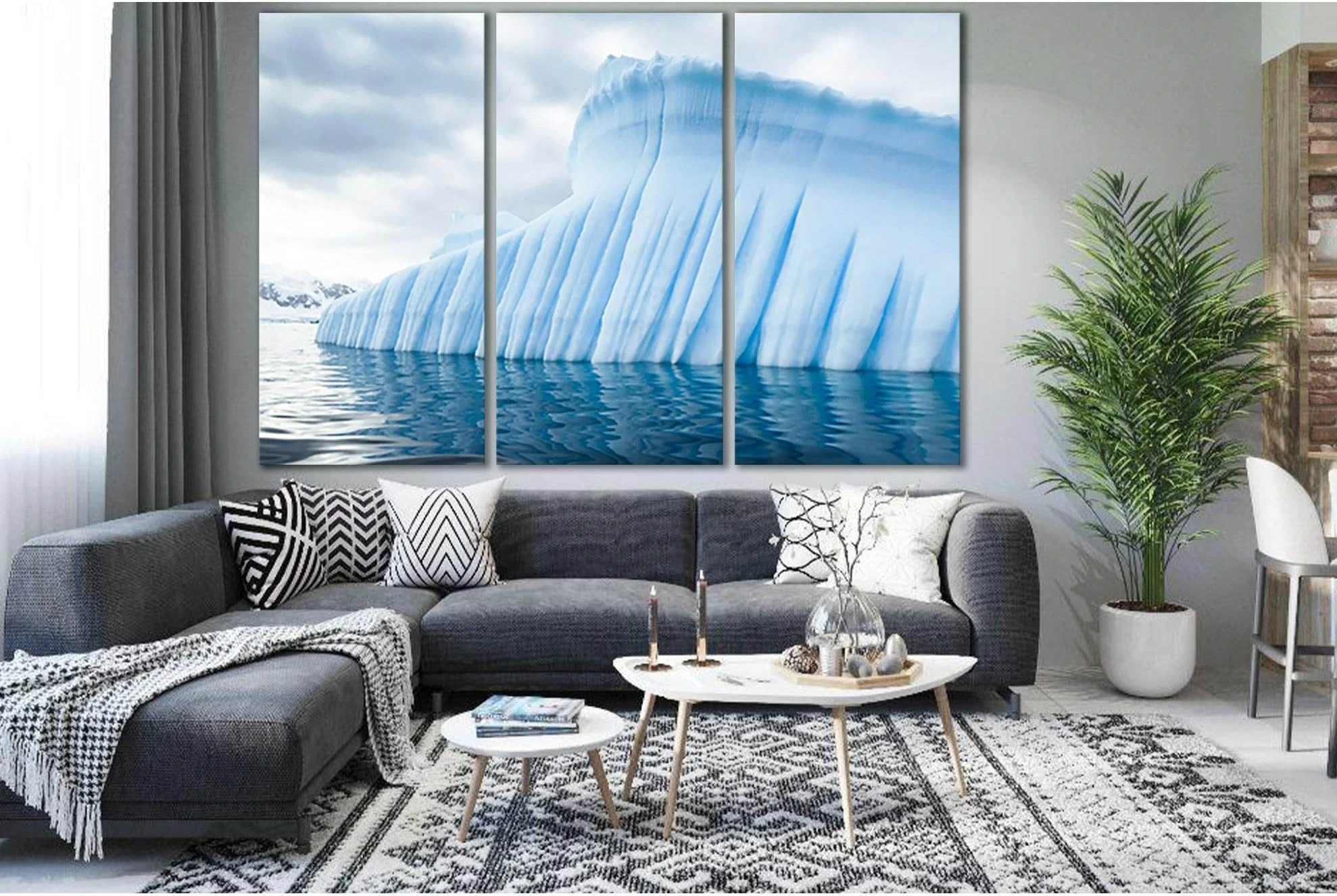 Glaciers And The Icebergs №SL1327 Ready to Hang Canvas Print - Zellart Canvas Prints 0new, ALL_Products, Glacials