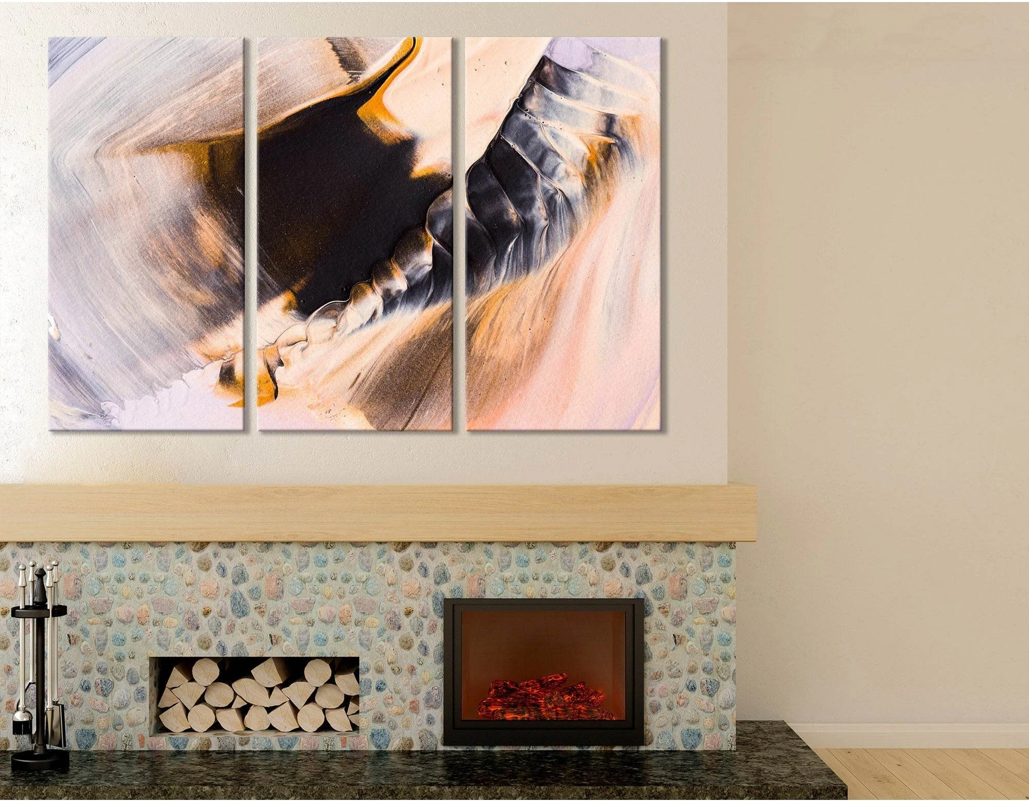 Gold And Gray Chic Abstract №04408 Ready to Hang Canvas Print - Zellart Canvas Prints ALL_Products