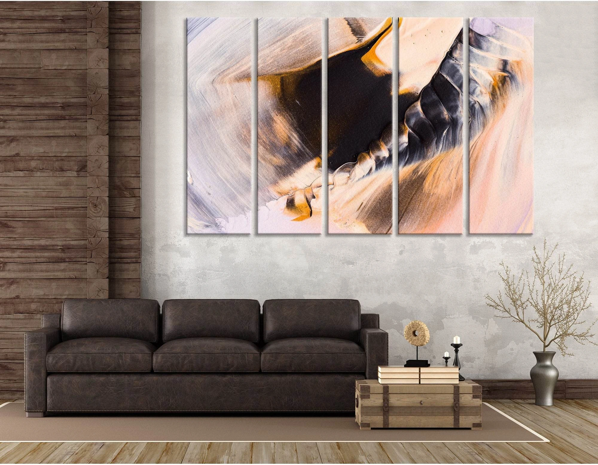 Gold And Gray Chic Abstract №04408 Ready to Hang Canvas Print - Zellart Canvas Prints ALL_Products