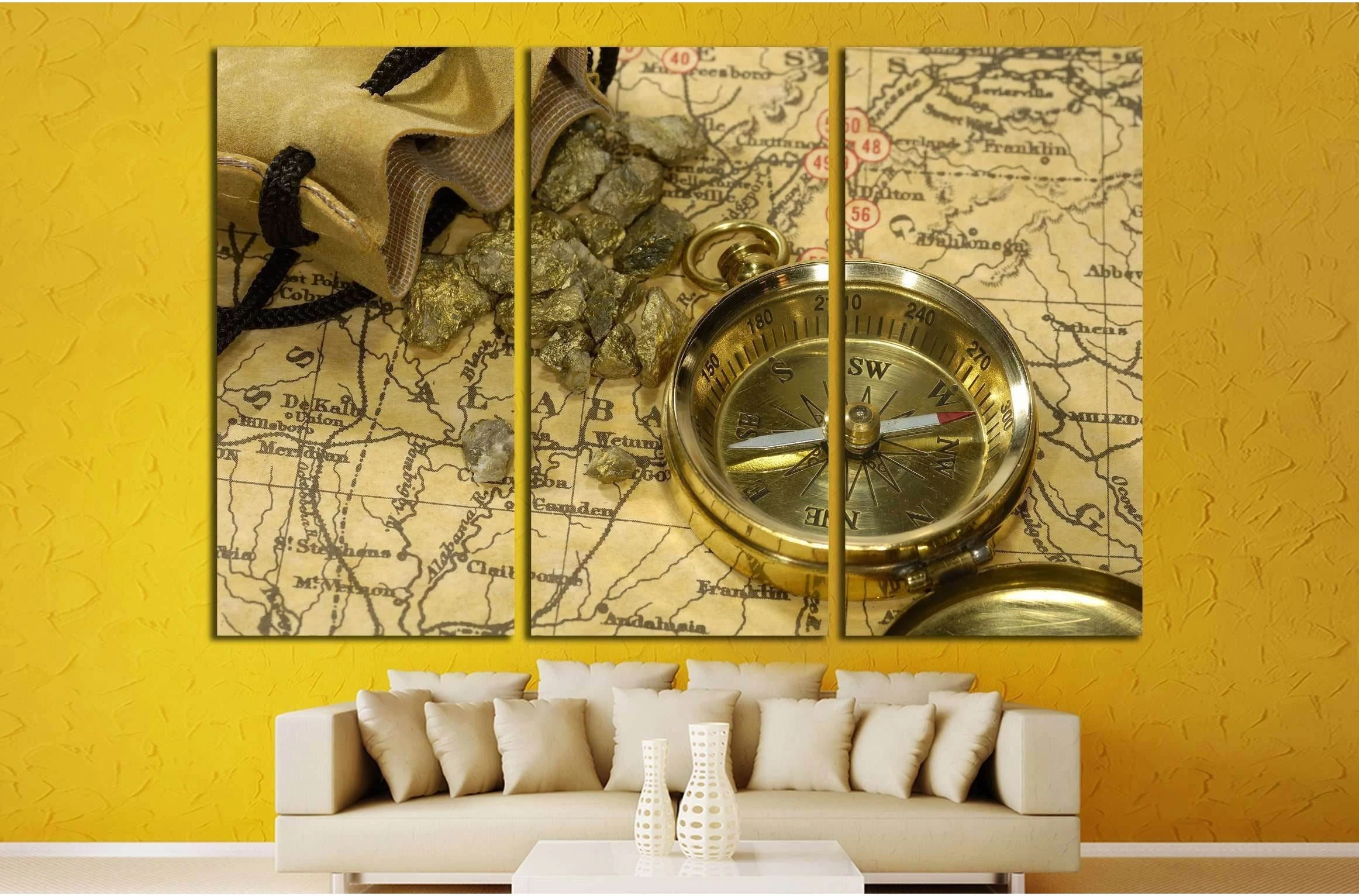 Gold Rush Concept №2810 Ready to Hang Canvas Print - Zellart Canvas Prints ALL_Products, s-2810