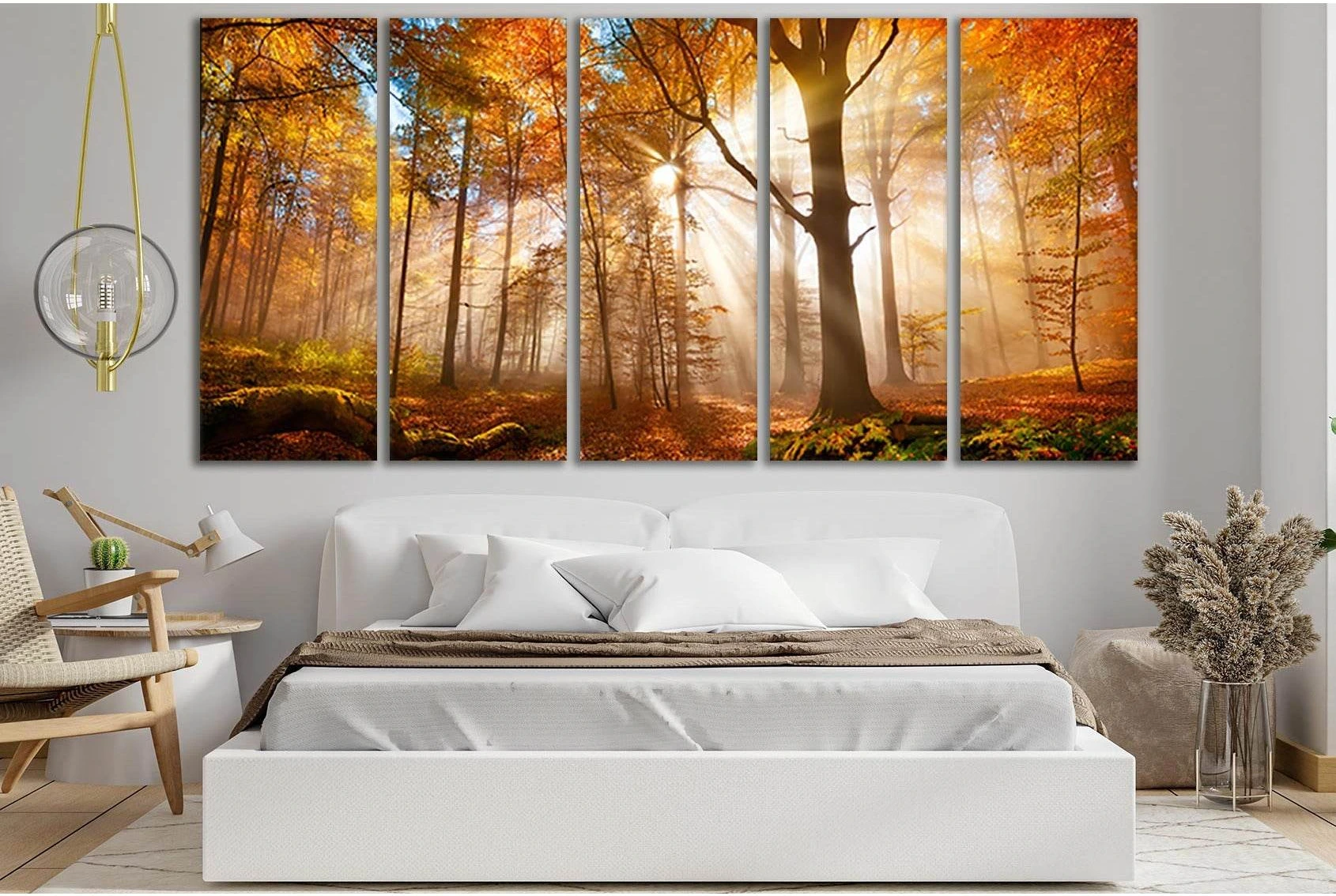 Golden Forest In Autumn №SL618 Ready to Hang Canvas Print - Zellart Canvas Prints 0new, ALL_Products, Autumn Wall Art