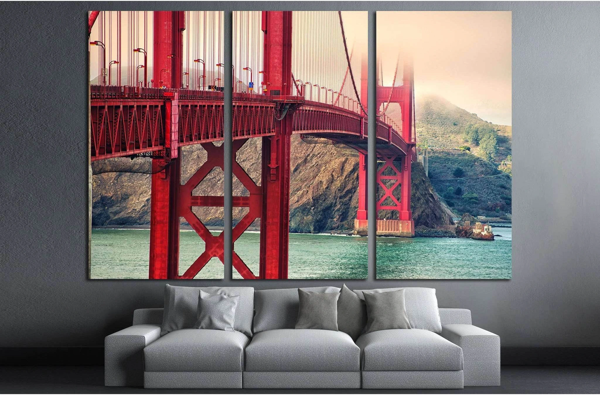 golden gate №1936 Ready to Hang Canvas Print - Zellart Canvas Prints ALL_Products, s-1936