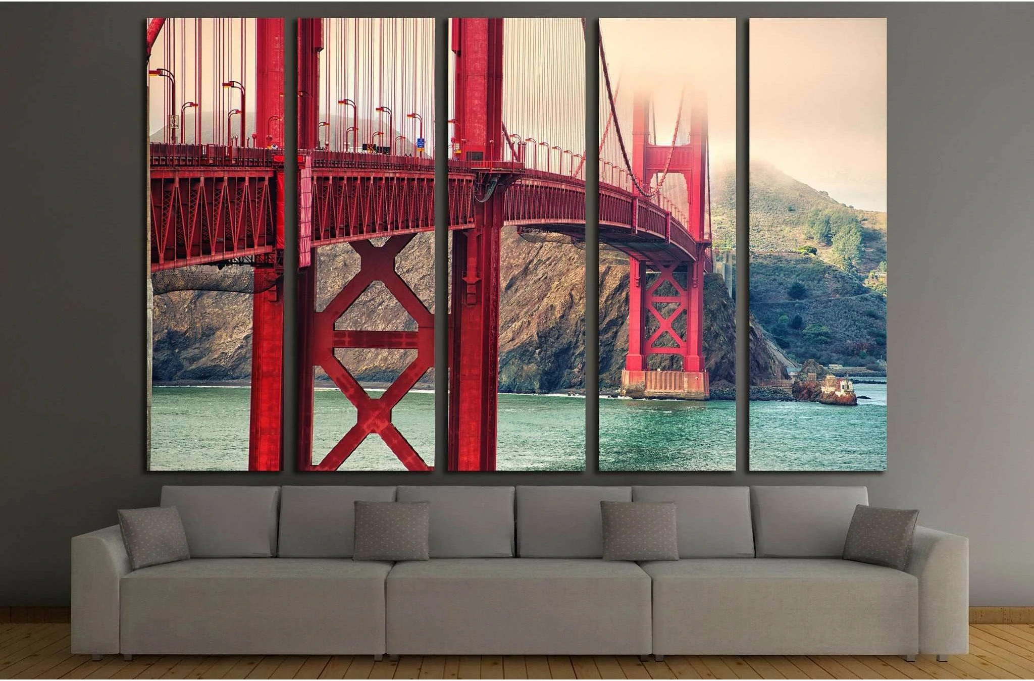 golden gate №1936 Ready to Hang Canvas Print - Zellart Canvas Prints ALL_Products, s-1936