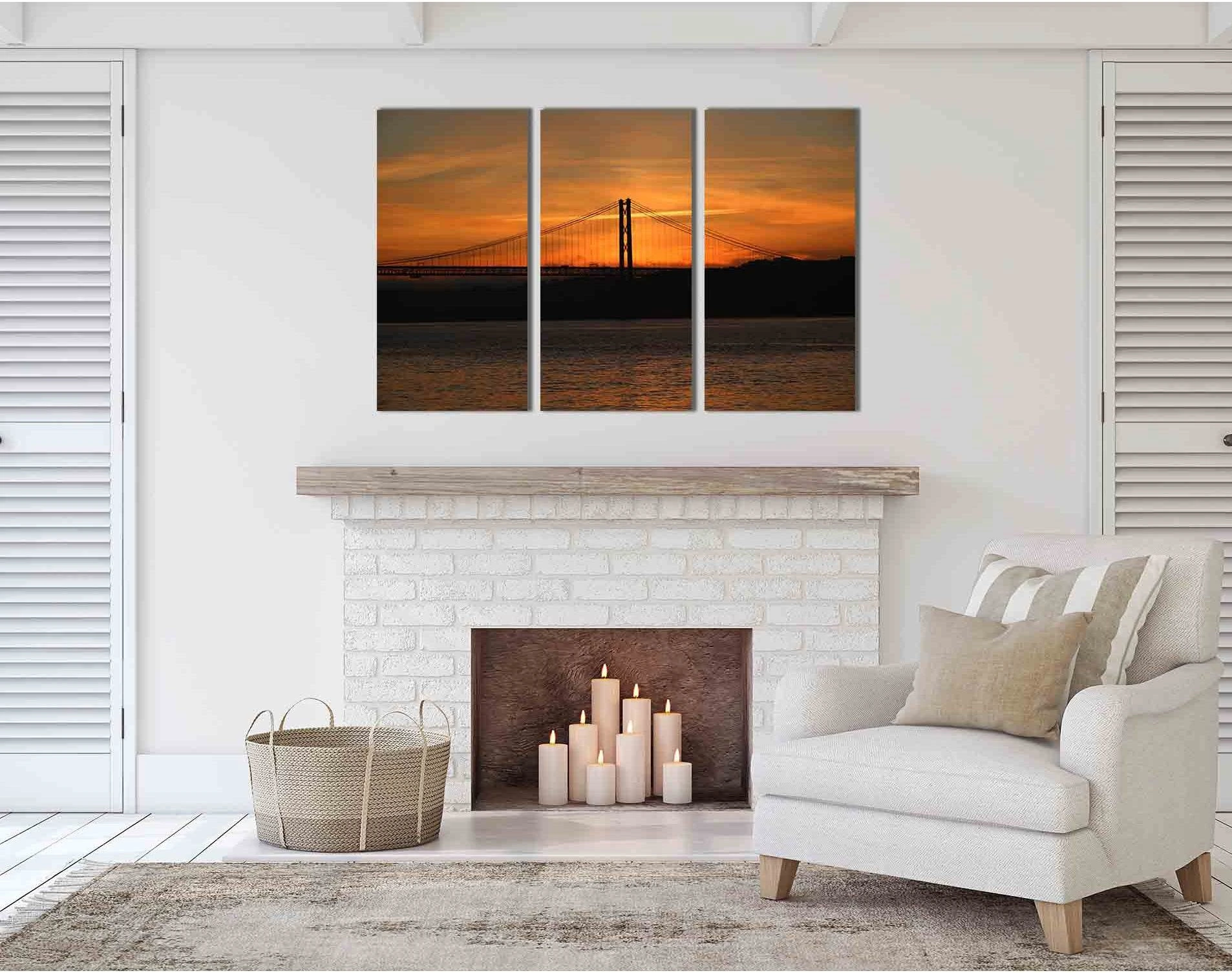 Golden Gate bridge at sunset №D1758 Ready to Hang Canvas Print - Zellart Canvas Prints 0new, ALL_Products, Sunrise & sunset wall art