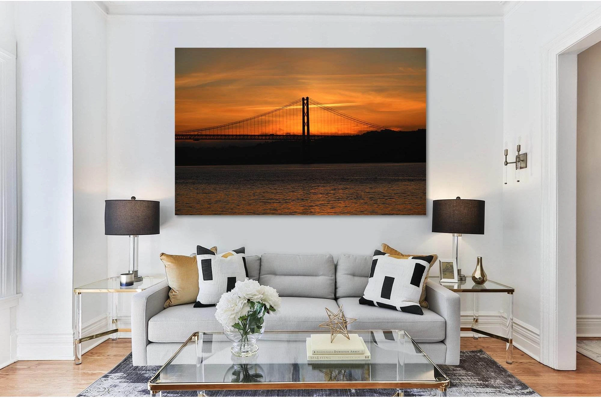 Golden Gate bridge at sunset №D1758 Ready to Hang Canvas Print - Zellart Canvas Prints 0new, ALL_Products, Sunrise & sunset wall art