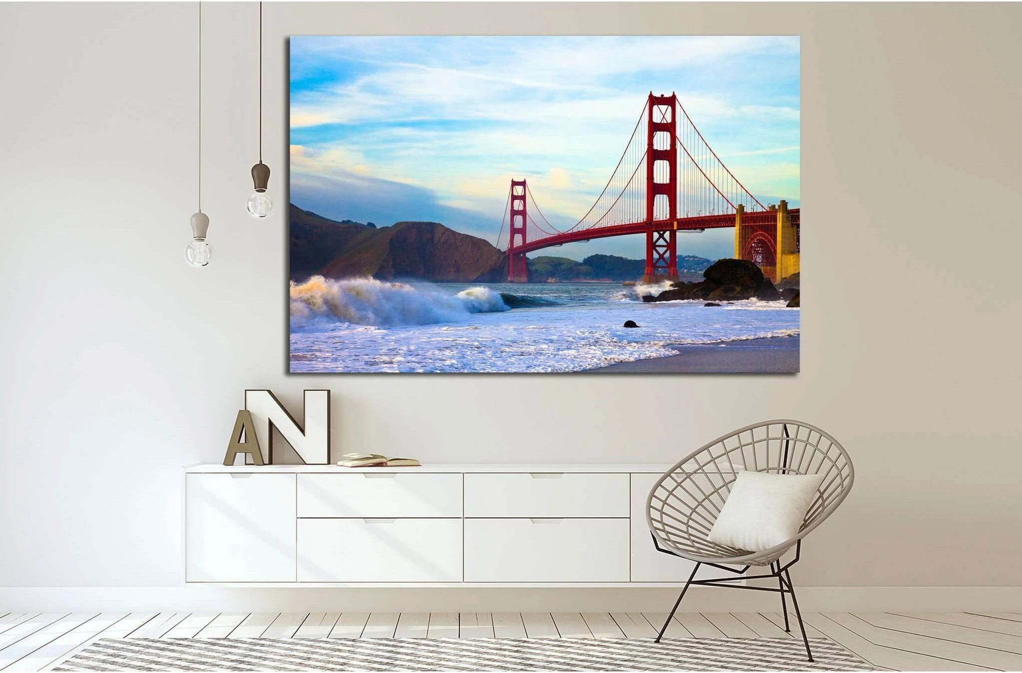Golden Gate Bridge, Marshall Beach, San Francisco №1506 Ready to Hang Canvas Print - Zellart Canvas Prints ALL_Products, s-1506