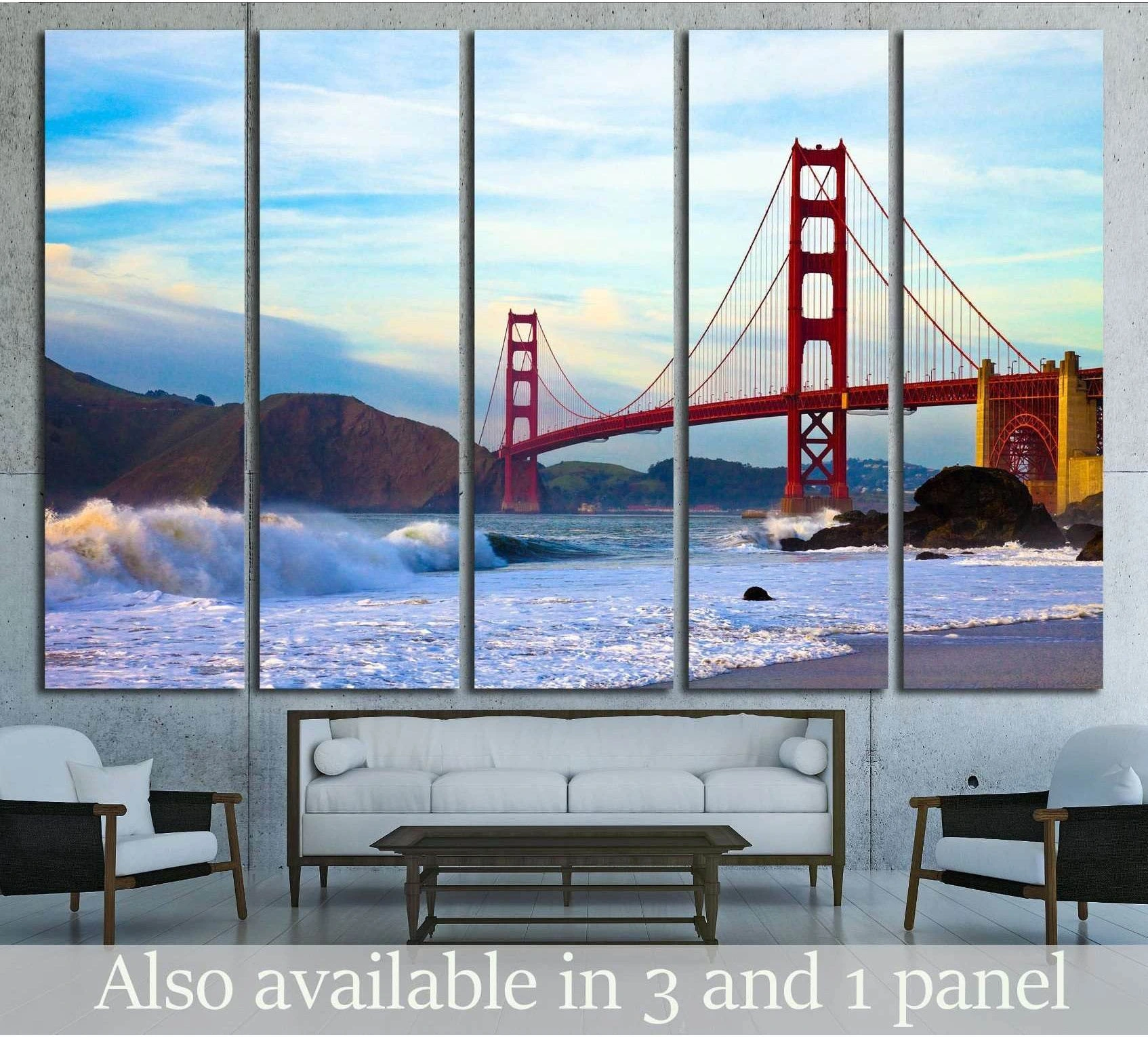 Golden Gate Bridge, Marshall Beach, San Francisco №1506 Ready to Hang Canvas Print - Zellart Canvas Prints ALL_Products, s-1506