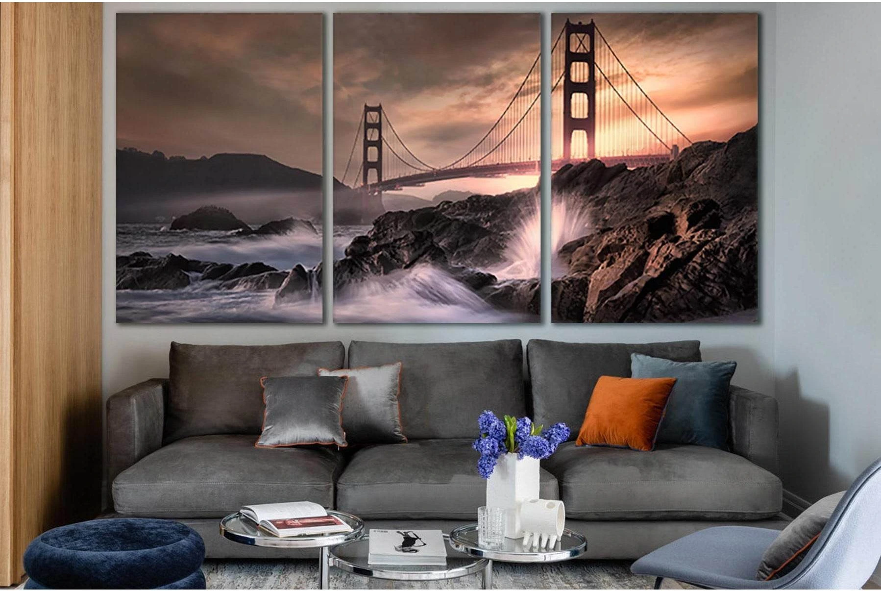Golden Gate Bridge №SL1132 Ready to Hang Canvas Print - Zellart Canvas Prints 0new, ALL_Products, Bridges Wall Art