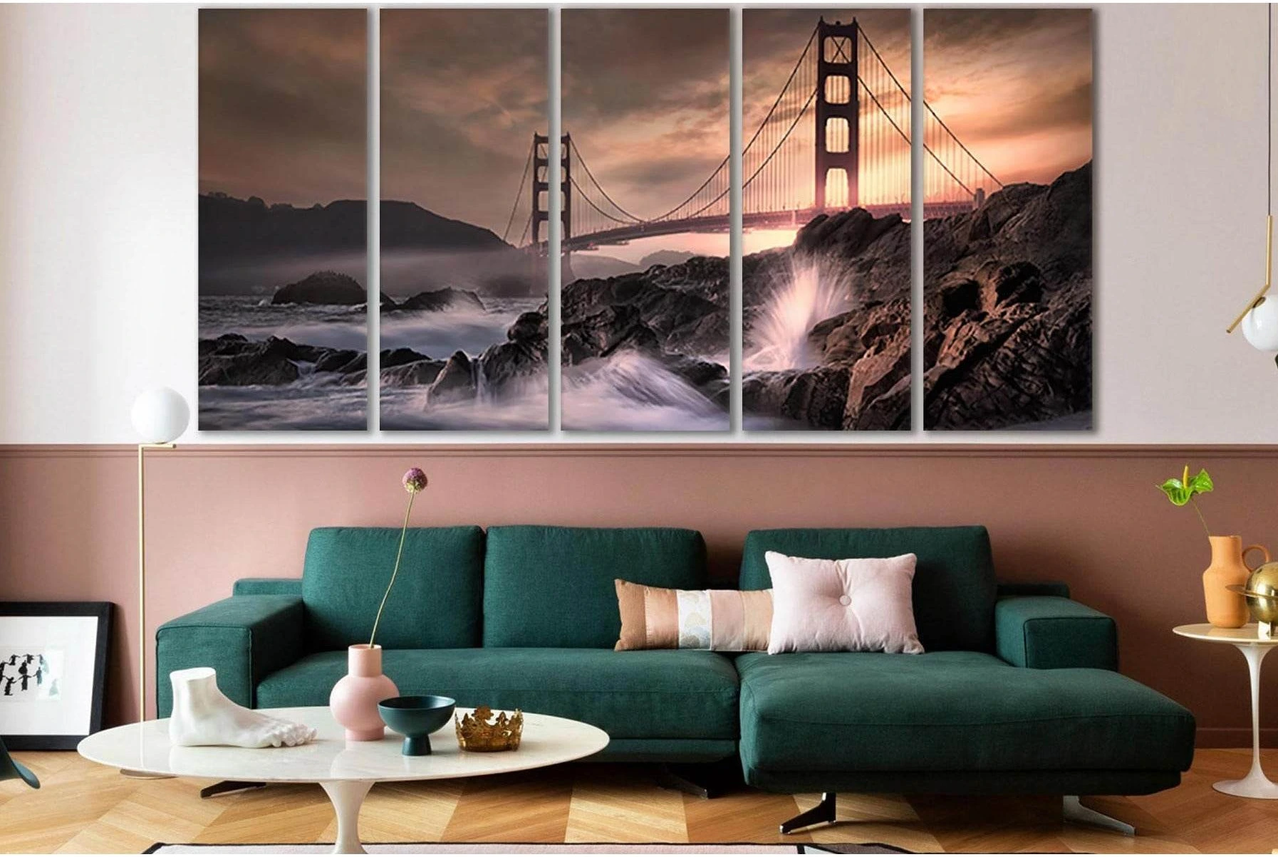 Golden Gate Bridge №SL1132 Ready to Hang Canvas Print - Zellart Canvas Prints 0new, ALL_Products, Bridges Wall Art