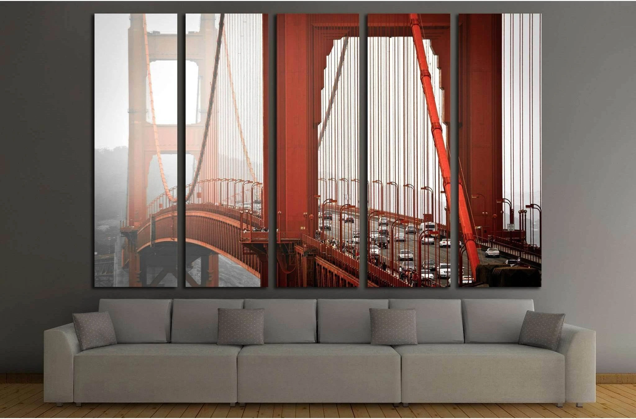 Golden Gate bridge wall art, San Francisco canvas print, Ready to Hang №1944 - Zellart Canvas Prints ALL_Products, s-1944