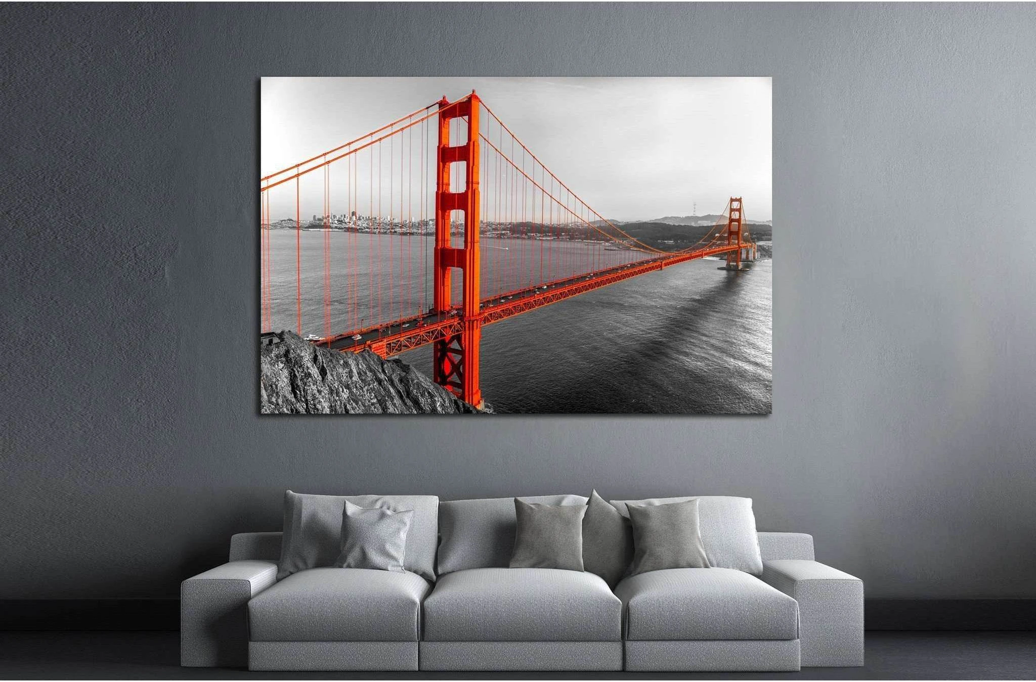 Golden Gate, San Francisco №737 Ready to Hang Canvas Print - Zellart Canvas Prints ALL_Products, s-737