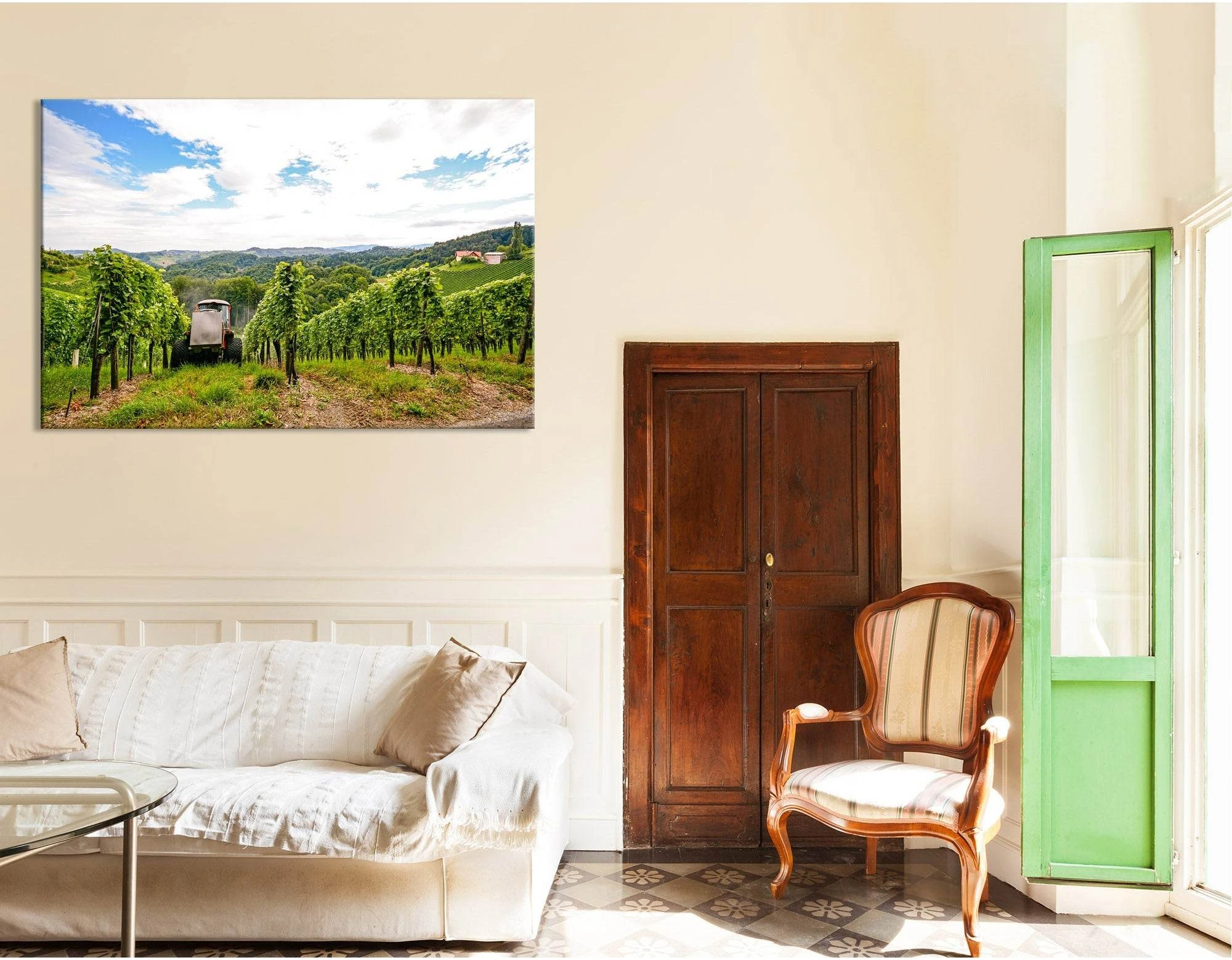 Grape Wines In Southern Styria Austria №04207 Ready to Hang Canvas Print - Zellart Canvas Prints ALL_Products