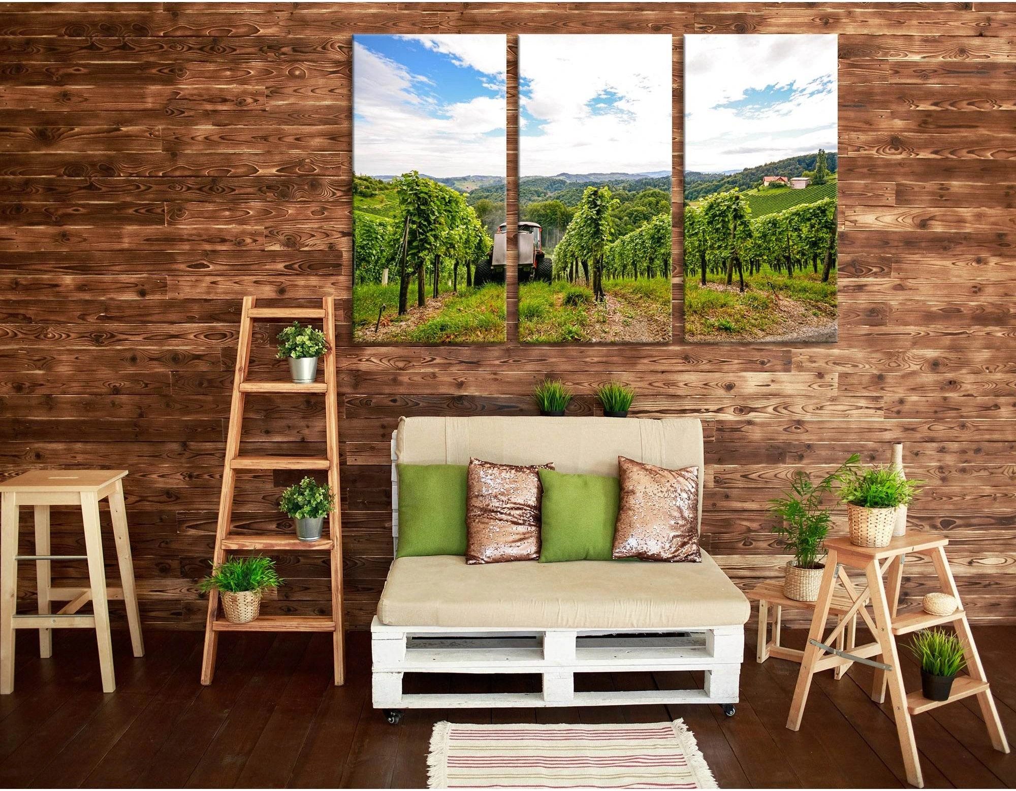 Grape Wines In Southern Styria Austria №04207 Ready to Hang Canvas Print - Zellart Canvas Prints ALL_Products