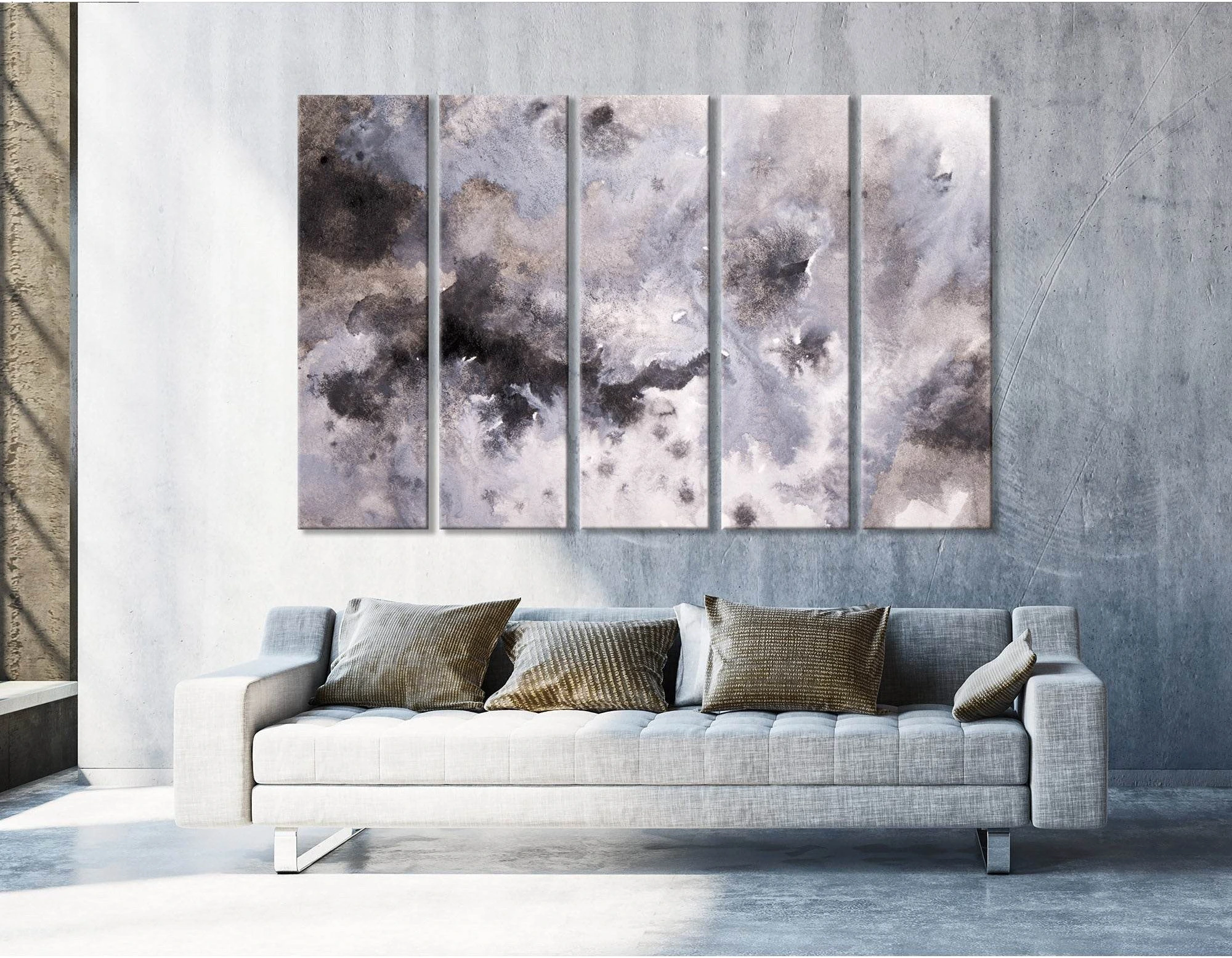 Gray Abstract №04366 Ready to Hang Canvas Print - Zellart Canvas Prints ALL_Products