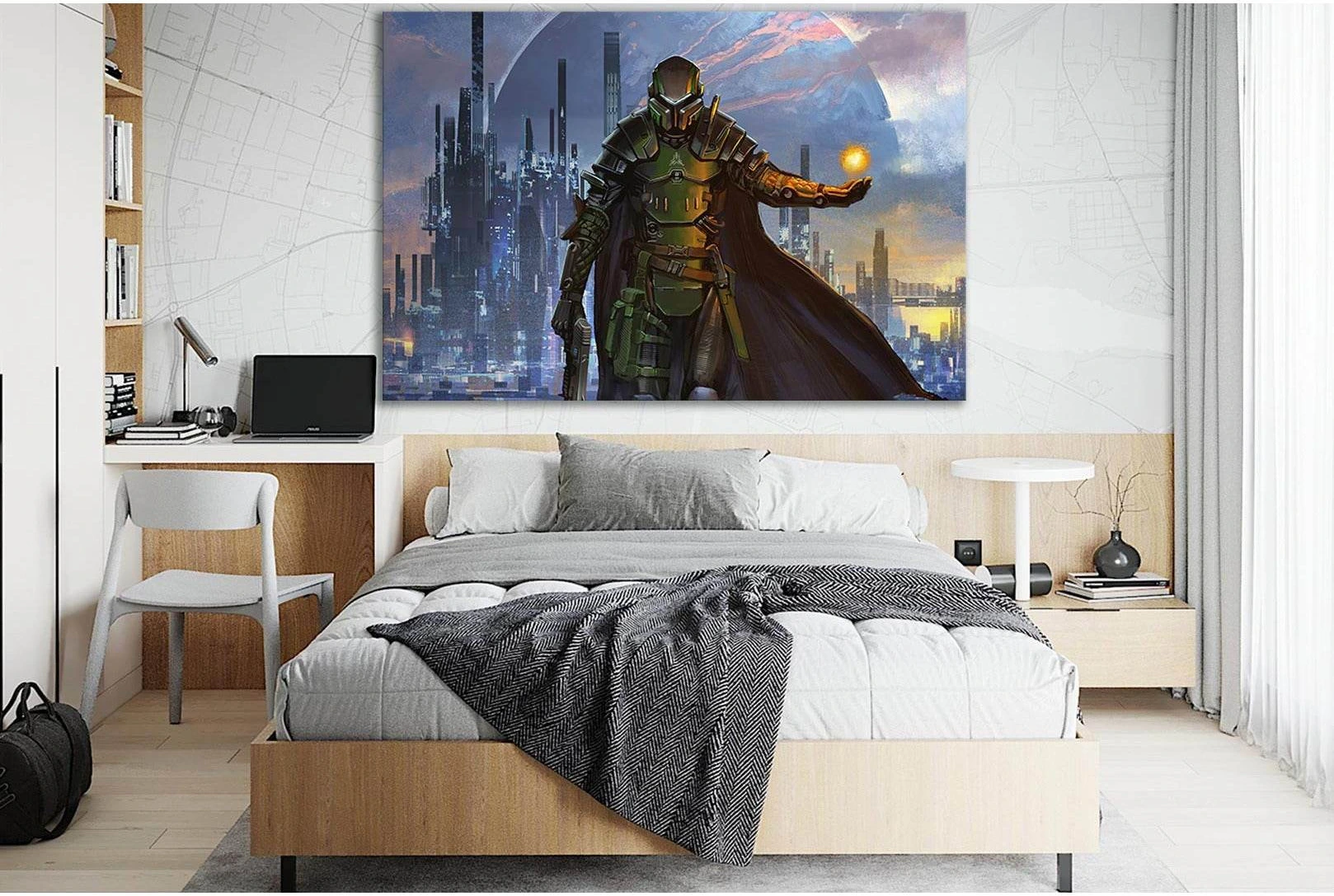 Great Fantastic Warrior №SL1285 Ready to Hang Canvas Print - Zellart Canvas Prints 0new, ALL_Products, Fantasy And Sci Fi Wall Art