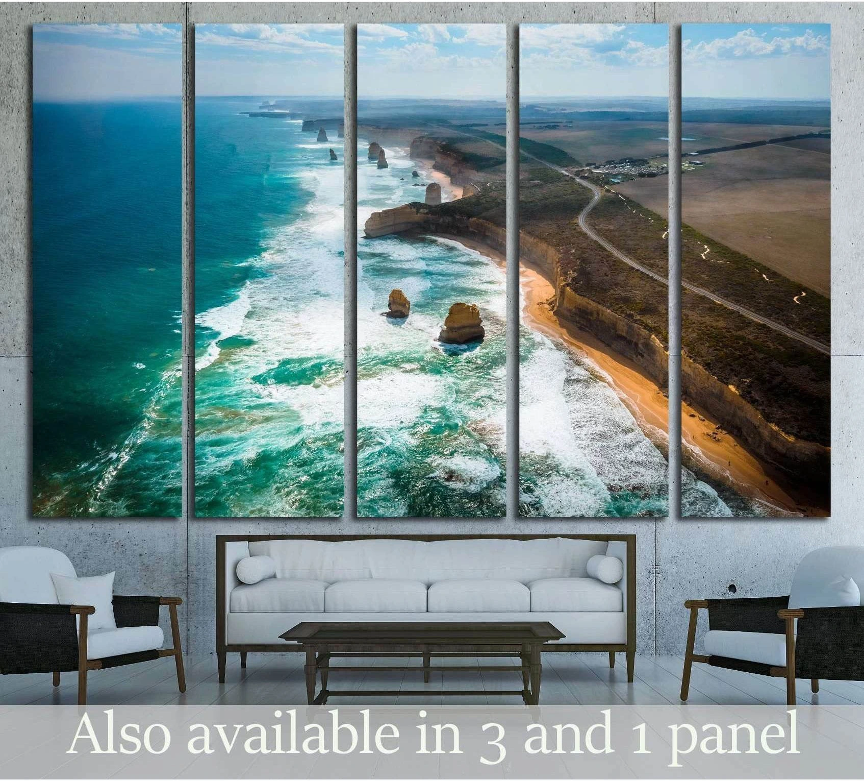 Turquoise Ocean Coastal Wall Art with Sea Stacks selected as horizon-led seascapes with coastline and depth cues.