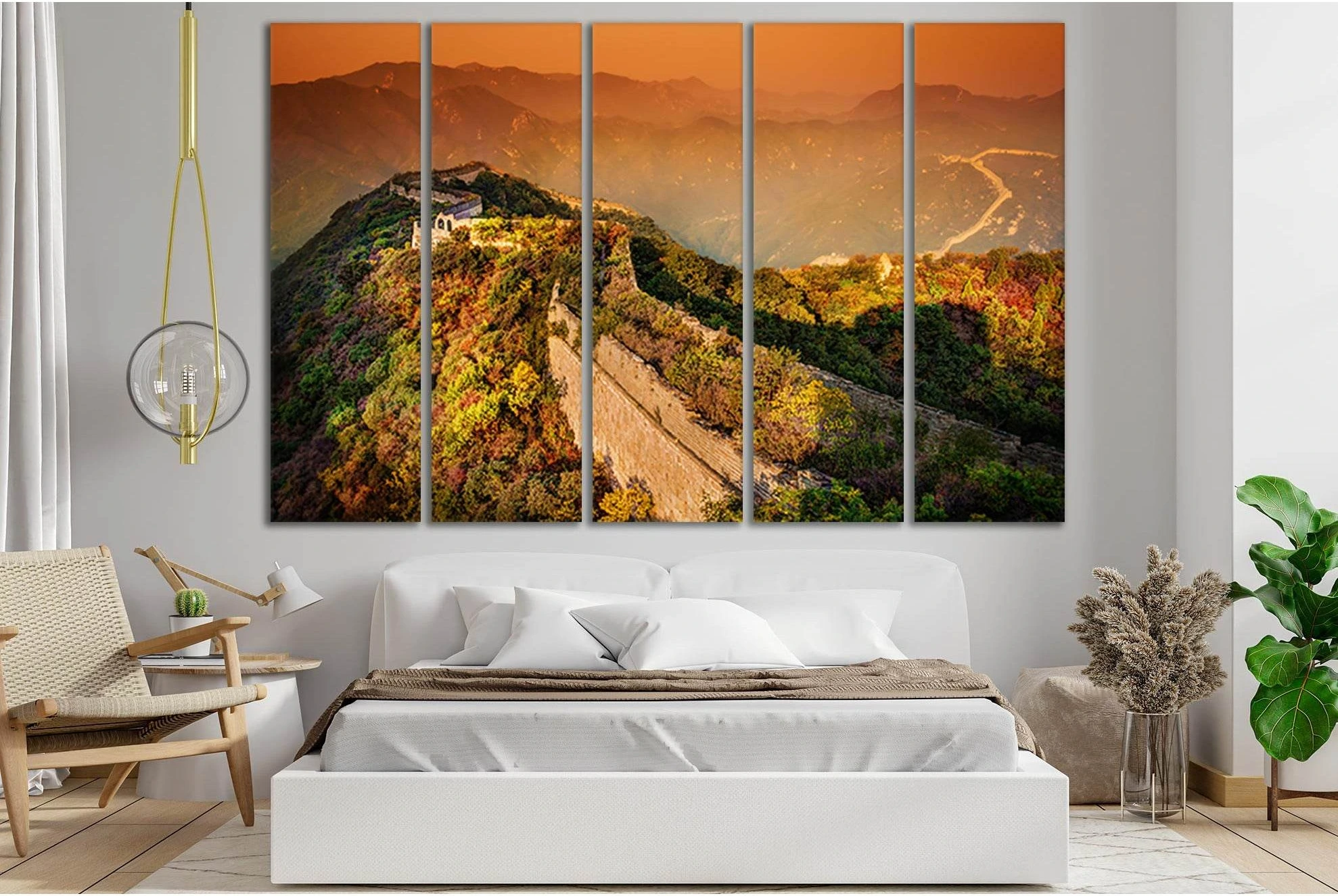 Great Wall Of China Dawn №SL222 Ready to Hang Canvas Print - Zellart Canvas Prints 0new, ALL_Products, SUNRISE & SUNSET WALL ART