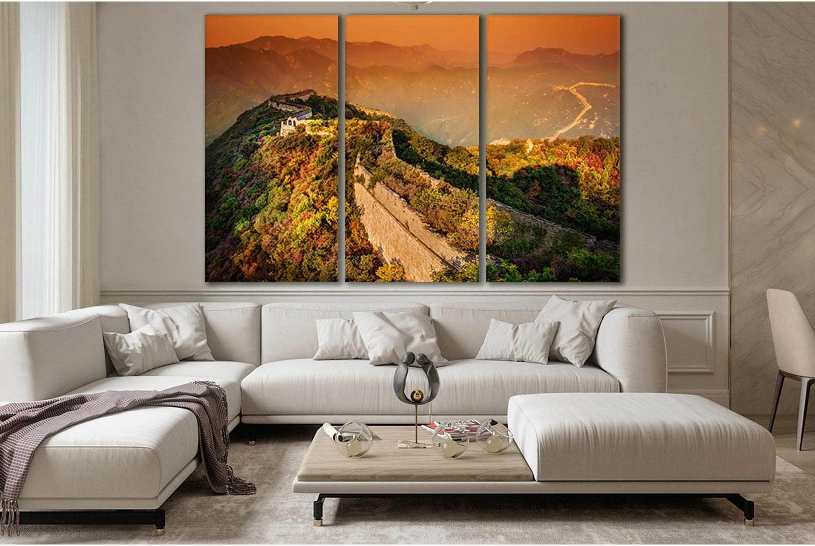 Great Wall Of China Dawn №SL222 Ready to Hang Canvas Print - Zellart Canvas Prints 0new, ALL_Products, SUNRISE & SUNSET WALL ART