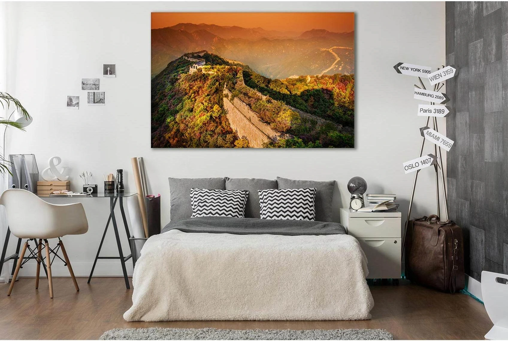 Great Wall Of China Dawn №SL222 Ready to Hang Canvas Print - Zellart Canvas Prints 0new, ALL_Products, SUNRISE & SUNSET WALL ART