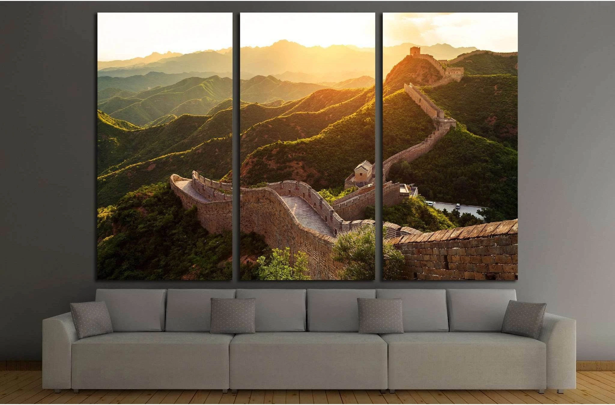 Great wall under sunshine during sunset №1901 Ready to Hang Canvas Print - Zellart Canvas Prints ALL_Products, s-1901