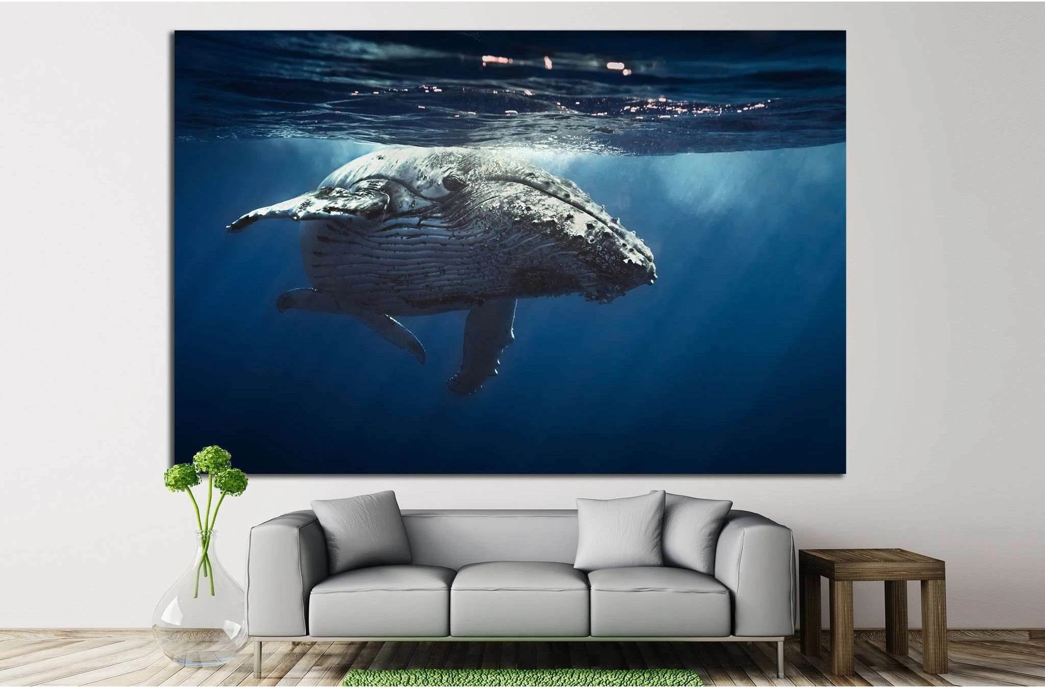 Great Whale №504 Ready to Hang Canvas Print - Zellart Canvas Prints ALL_Products, s-504, Whale