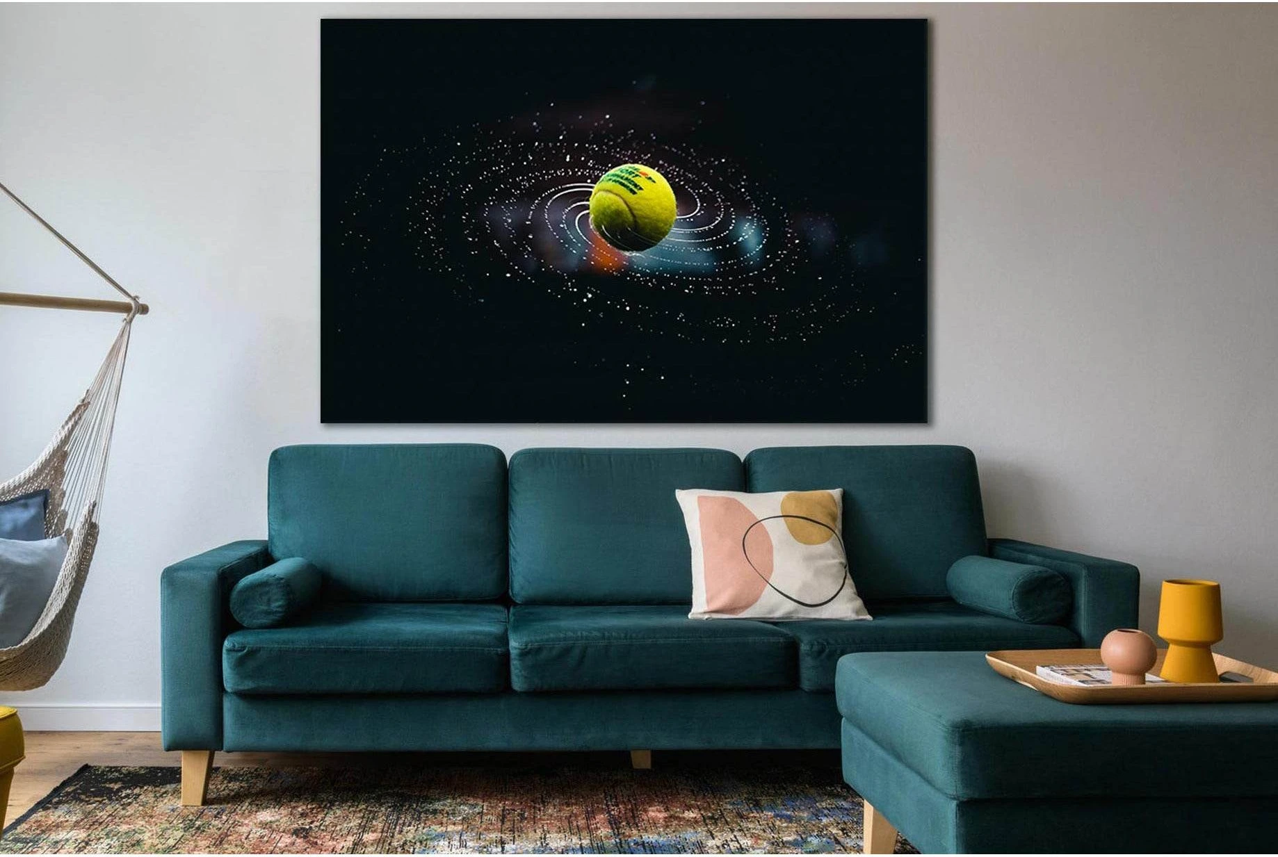 Green And Yellow Ball On Water №SL925 Ready to Hang Canvas Print - Zellart Canvas Prints 0new, ALL_Products, Sports & Motivation