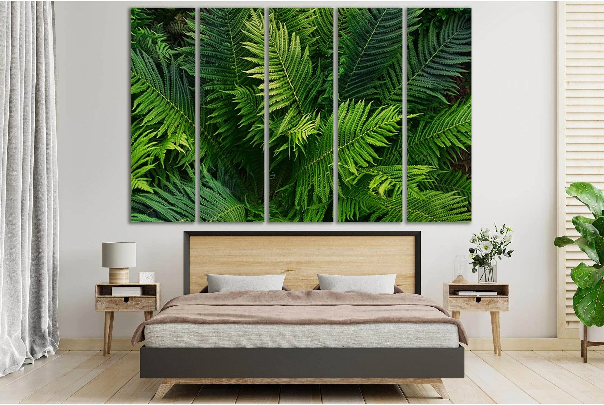 Green Fern Leaves №SL670 Ready to Hang Canvas Print - Zellart Canvas Prints 0new, ALL_Products, Floral & Botanical Wall Art