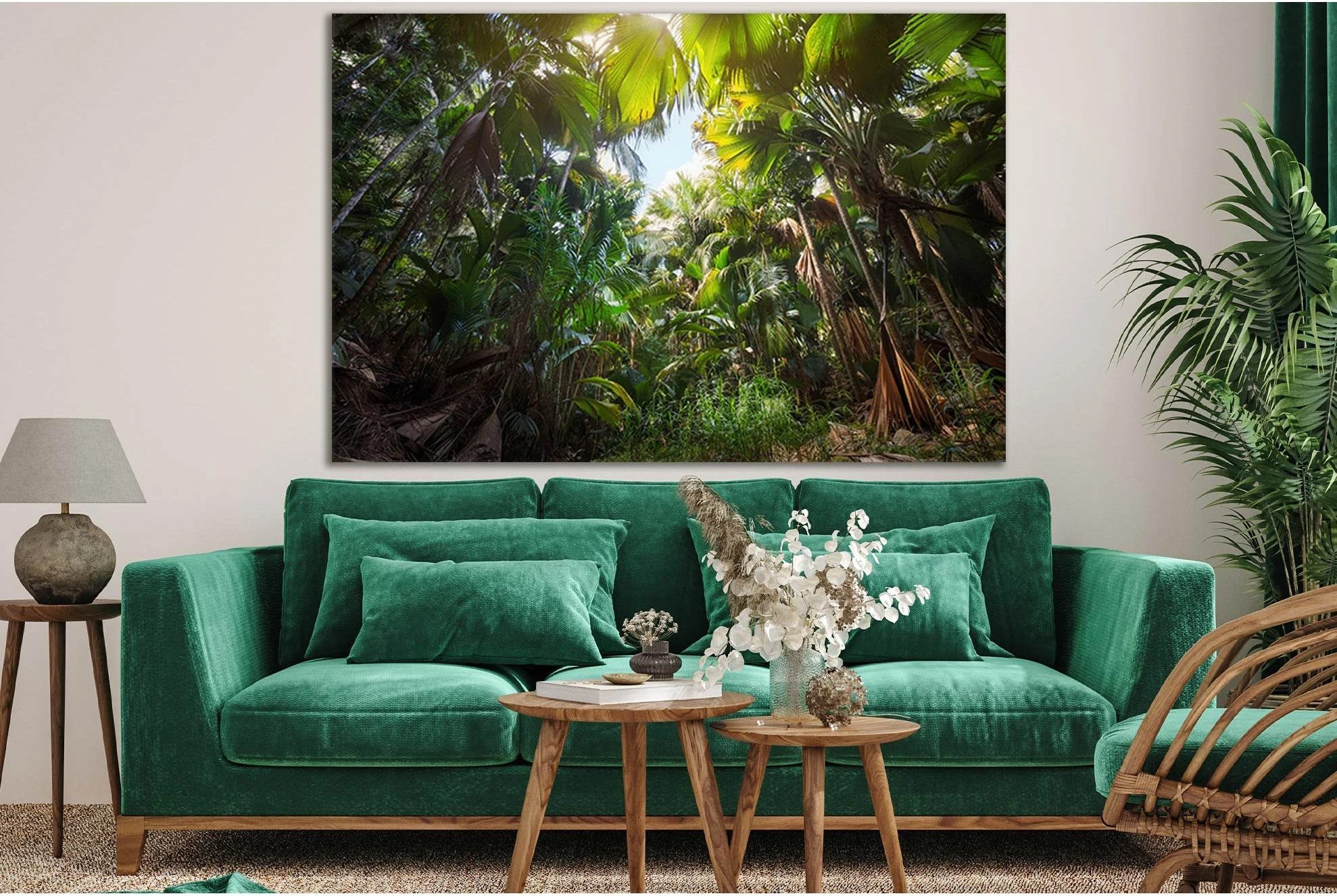 Green Jungle №SL826 Ready to Hang Canvas Print - Zellart Canvas Prints 0new, ALL_Products, Trees Wall Art