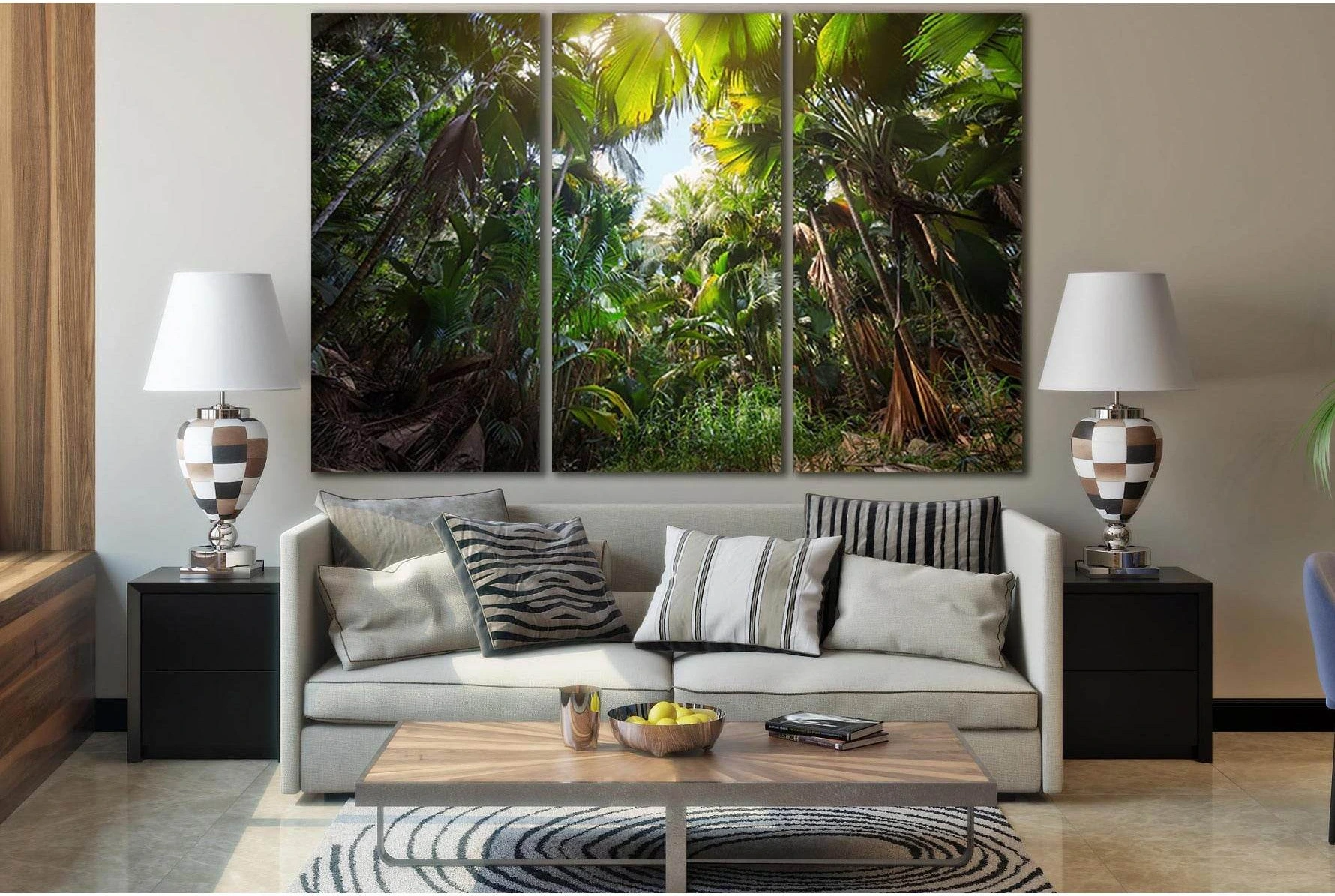 Green Jungle №SL826 Ready to Hang Canvas Print - Zellart Canvas Prints 0new, ALL_Products, Trees Wall Art