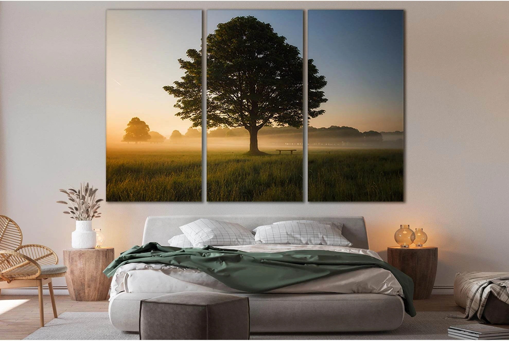 Green Leafed Tree Surrounded By Fog №SL520 Ready to Hang Canvas Print - Zellart Canvas Prints 0new, ALL_Products, Trees Wall Art