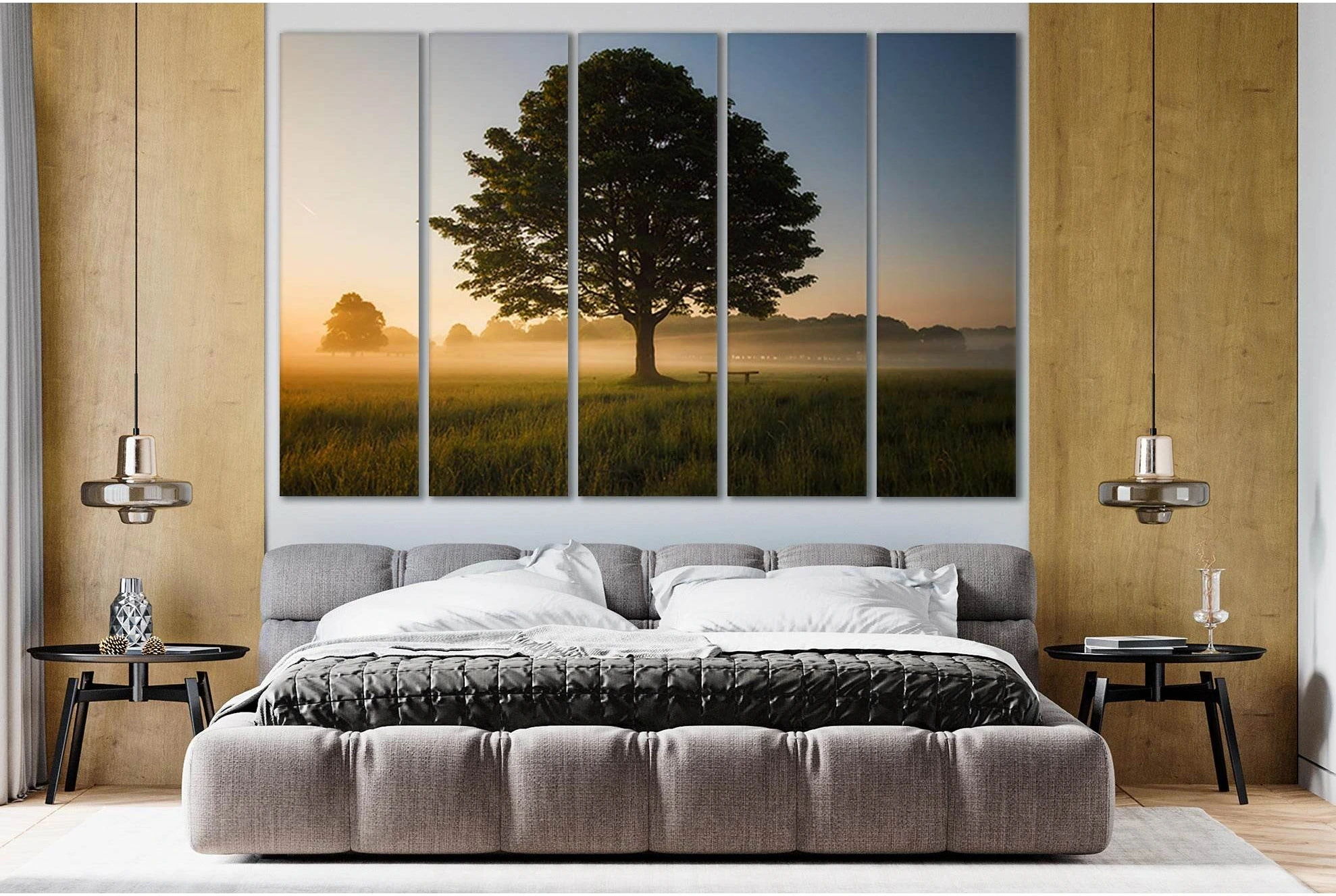 Green Leafed Tree Surrounded By Fog №SL520 Ready to Hang Canvas Print - Zellart Canvas Prints 0new, ALL_Products, Trees Wall Art
