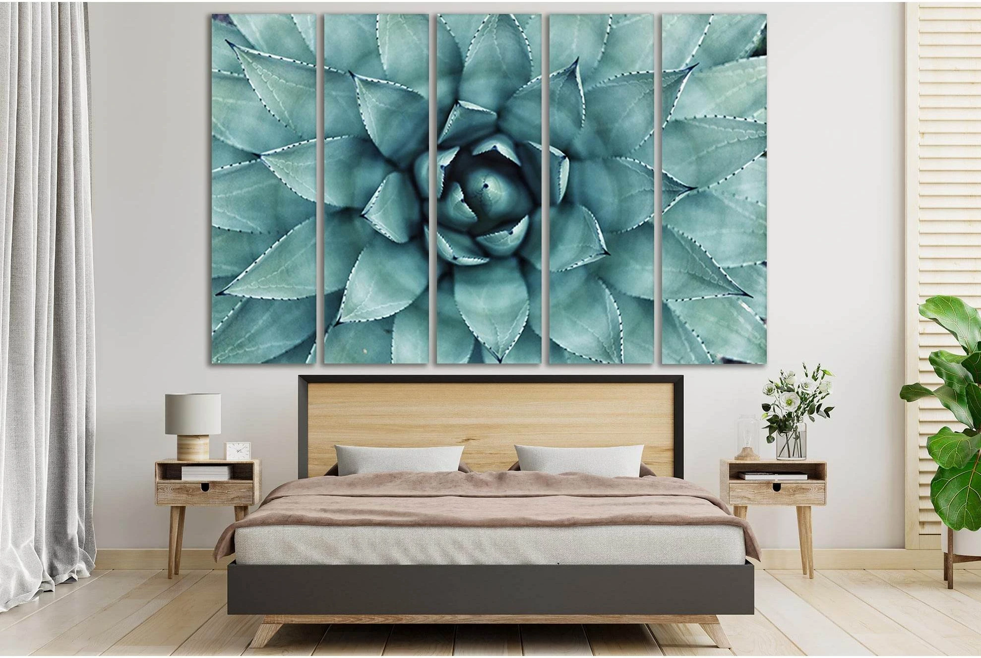 Green Leafy Plant Close Up №SL689 Ready to Hang Canvas Print - Zellart Canvas Prints 0new, ALL_Products, Floral & Botanical Wall Art