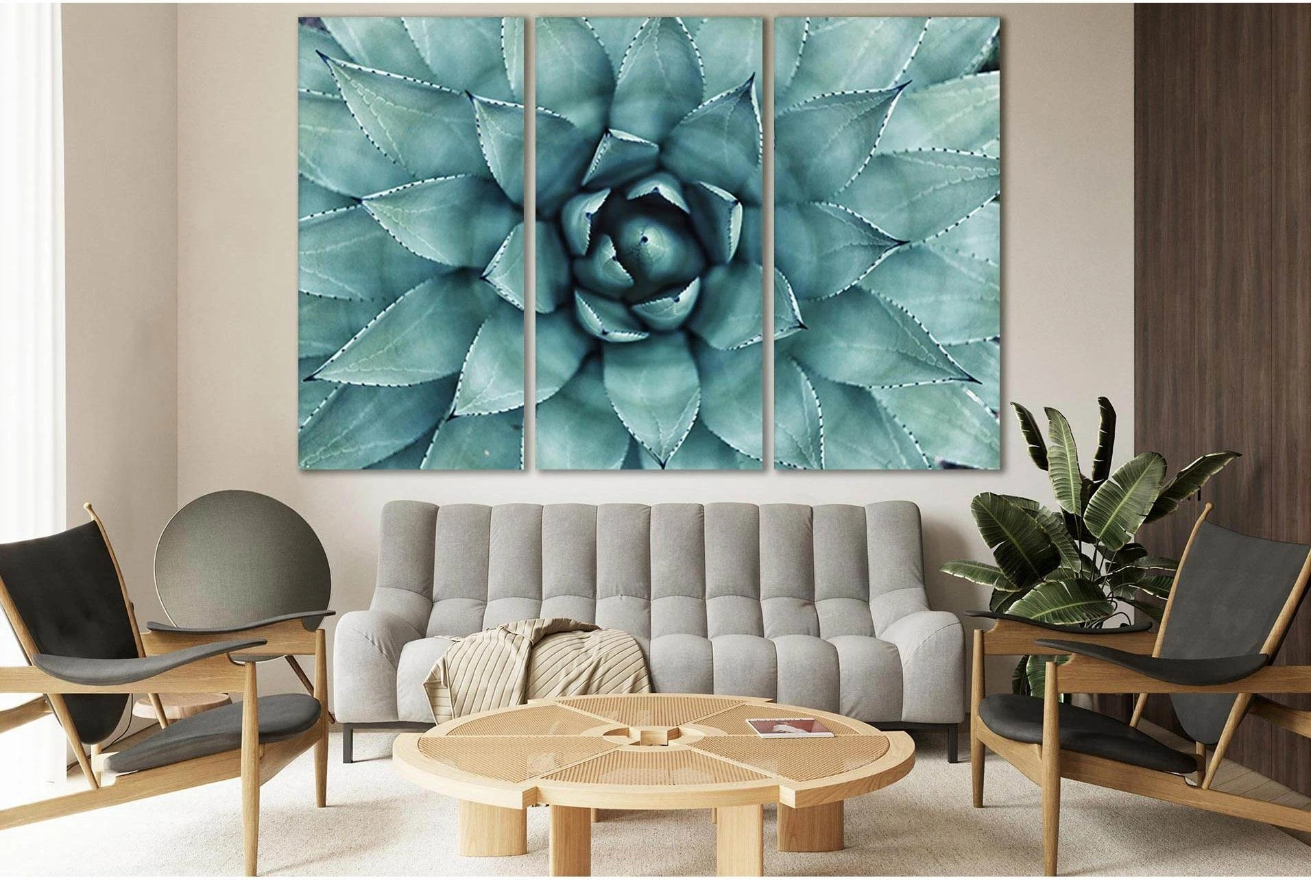 Green Leafy Plant Close Up №SL689 Ready to Hang Canvas Print - Zellart Canvas Prints 0new, ALL_Products, Floral & Botanical Wall Art