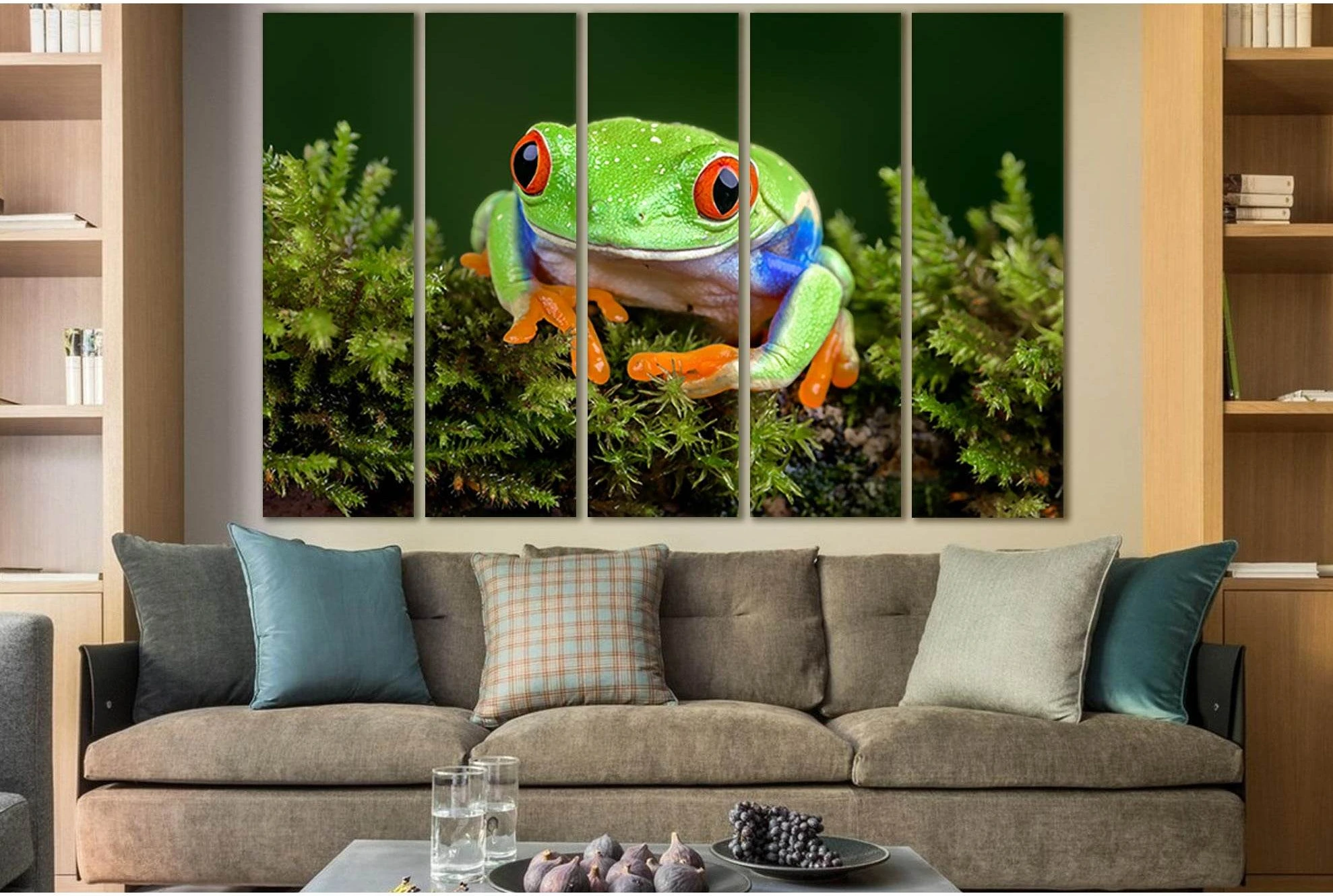 Green Tropical Frog №SL1045 Ready to Hang Canvas Print - Zellart Canvas Prints 0new, ALL_Products, Animals & Wildlife