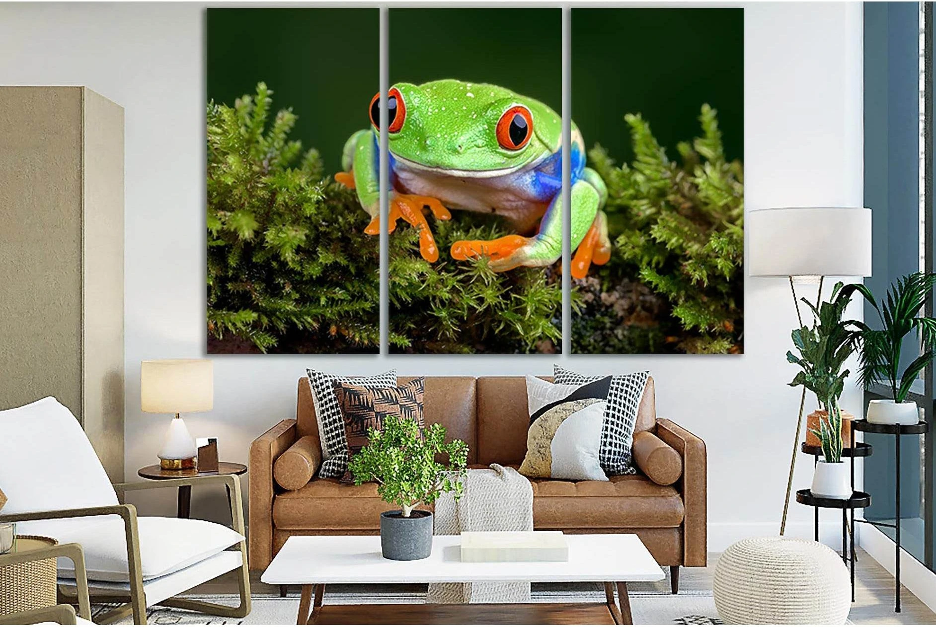 Green Tropical Frog №SL1045 Ready to Hang Canvas Print - Zellart Canvas Prints 0new, ALL_Products, Animals & Wildlife