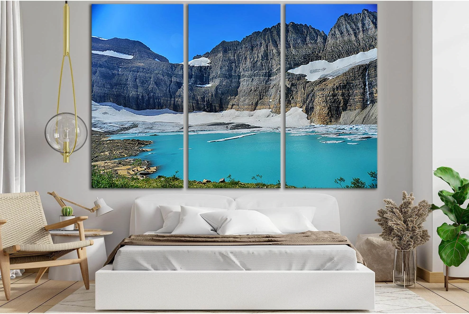 Grinnell Glacier Clear Blue Sky №SL1345 Ready to Hang Canvas Print - Zellart Canvas Prints 0new, ALL_Products, Glacials