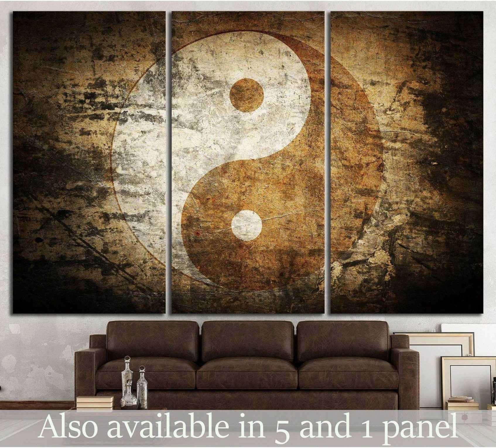 Grunge yin yang №745 Ready to Hang Canvas Print - Zellart Canvas Prints ALL_Products, s-745